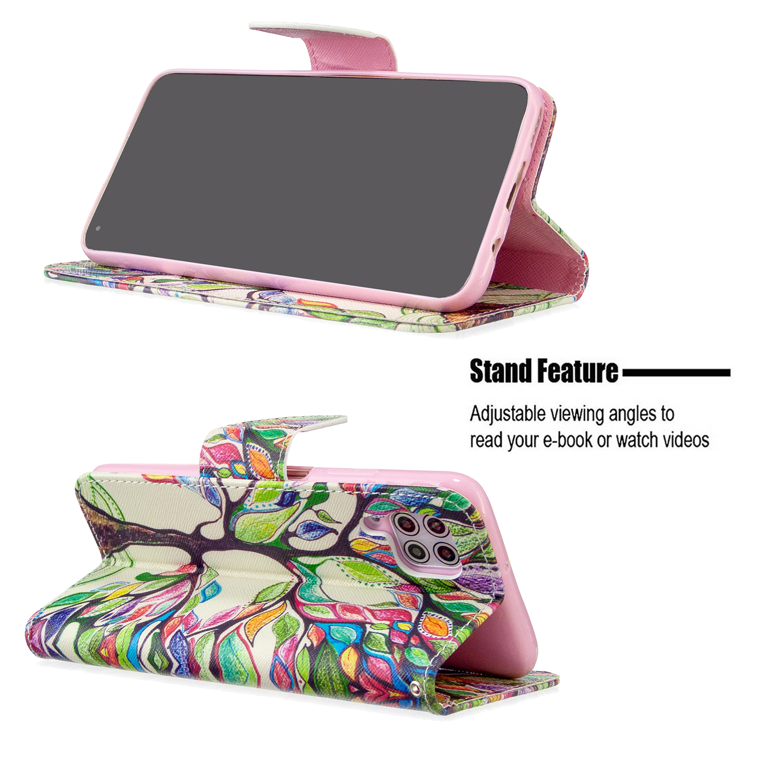 Huawei P40 Lite (6.4 inch) Case, Flip Wallet Phone Cover for Huawei P40 Lite - Painting tree