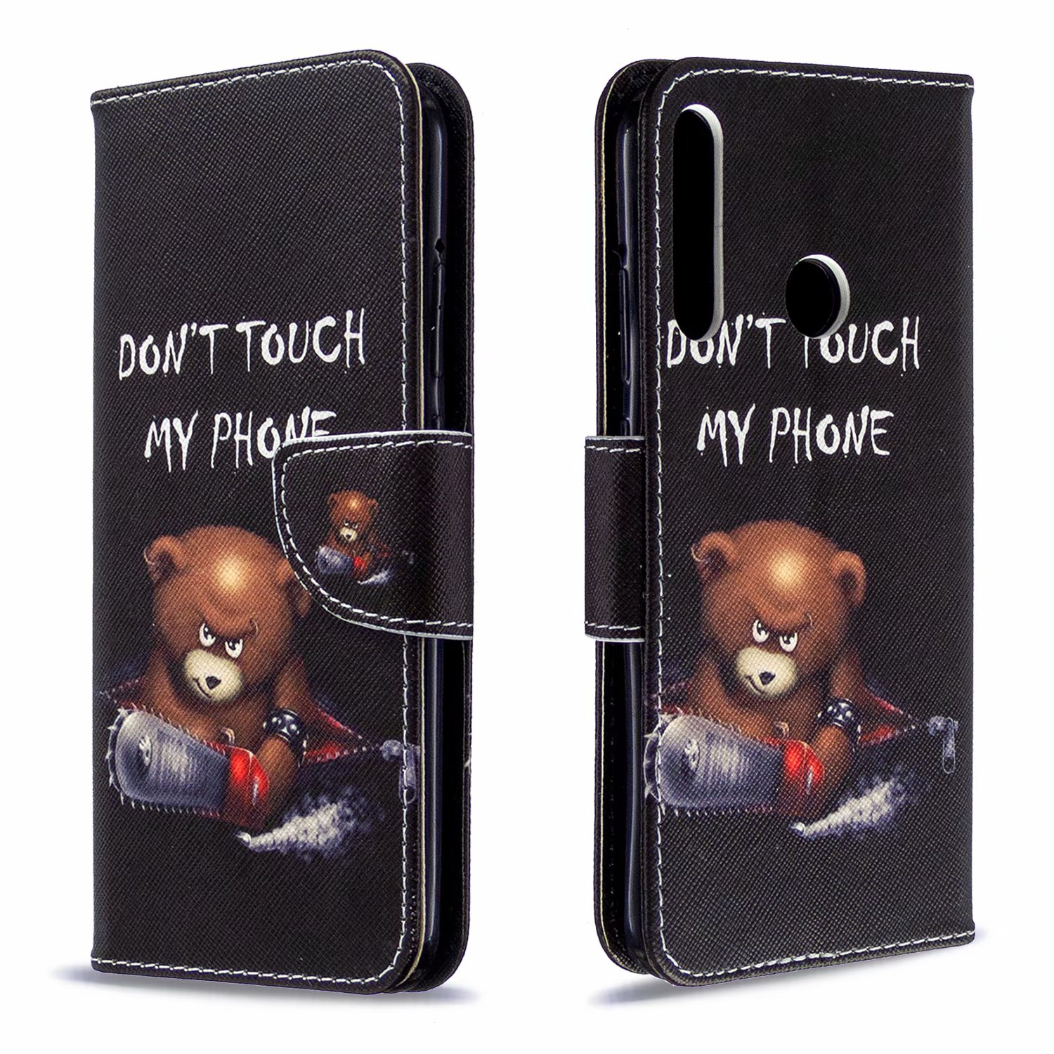 Huawei P40 Lite E Case, Flip PU Leather Wallet Bag Phone Cover for Huawei Y7p - Don't touch my phone