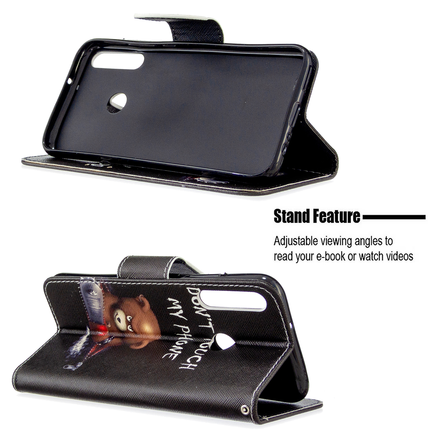 Huawei P40 Lite E Case, Flip PU Leather Wallet Bag Phone Cover for Huawei Y7p - Don't touch my phone