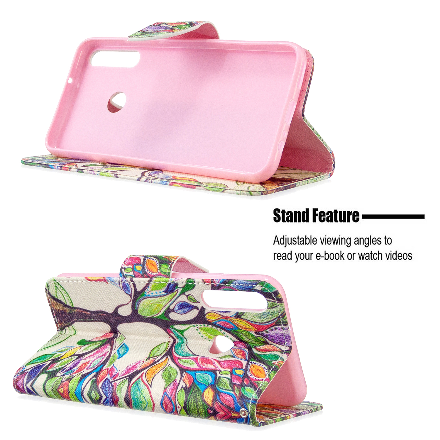 Huawei P40 Lite E Case, Flip PU Leather Wallet Bag Phone Cover for Huawei Y7p - Painting tree