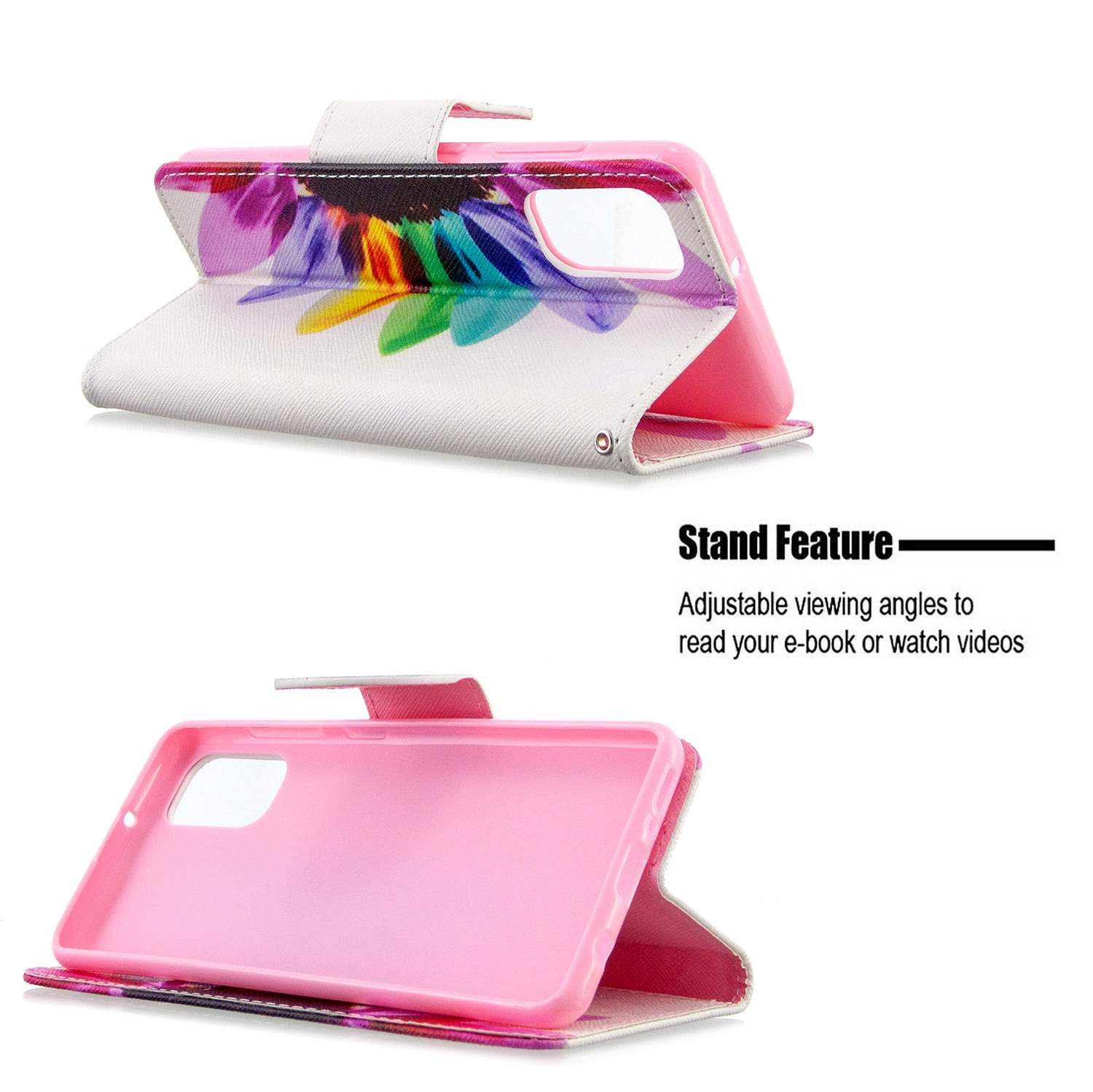 Samsung Galaxy A41 Case, Flip PU Leather Wallet Phone Cover for Galaxy A41 - Sun Flower