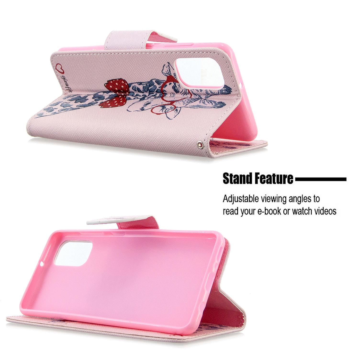 Samsung Galaxy A41 Case, Flip PU Leather Wallet Phone Cover for Galaxy A41 - Giraffe