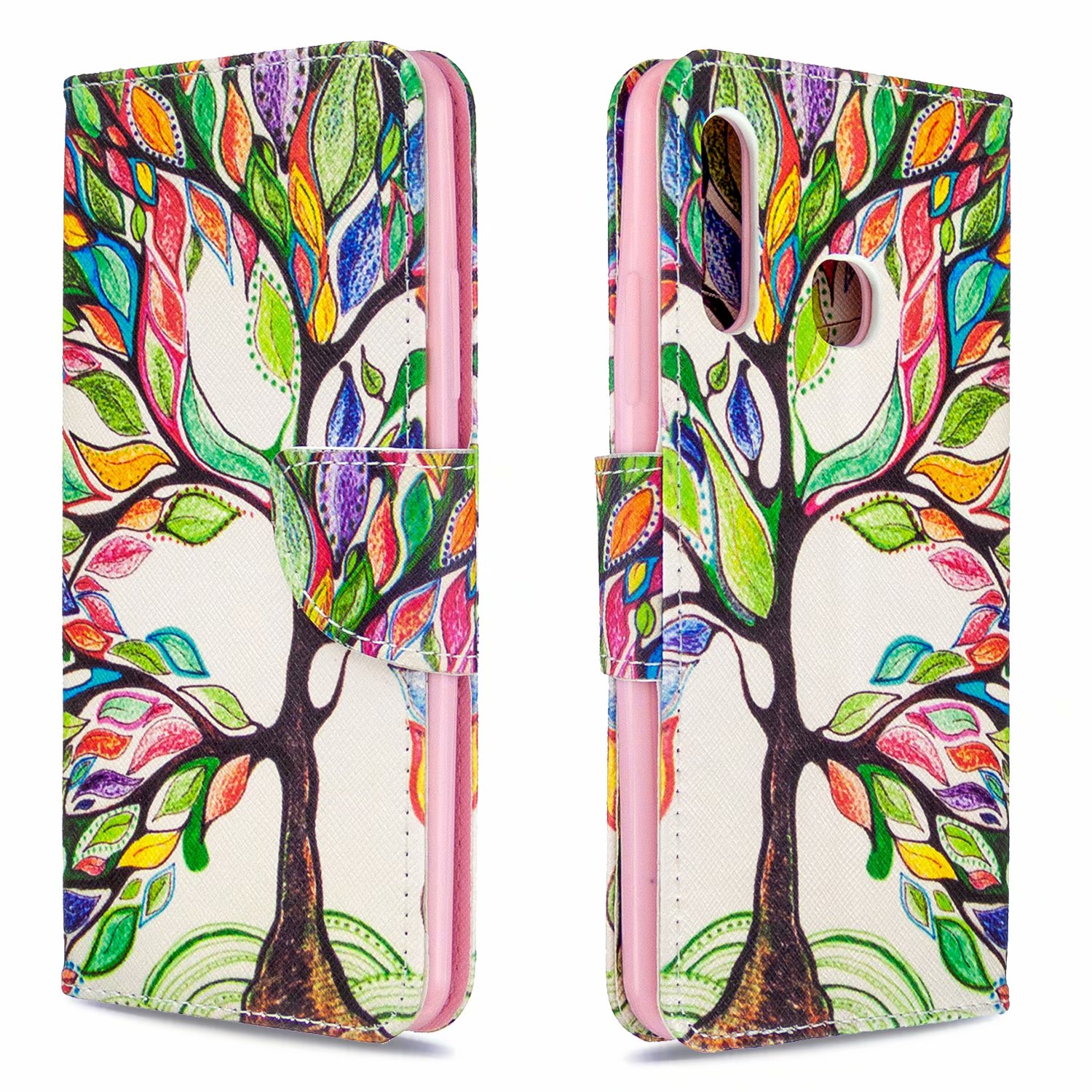 Samsung Galaxy A70e Case, Flip PU Leather Wallet Phone Bag Cover for Galaxy A70e - Painting tree