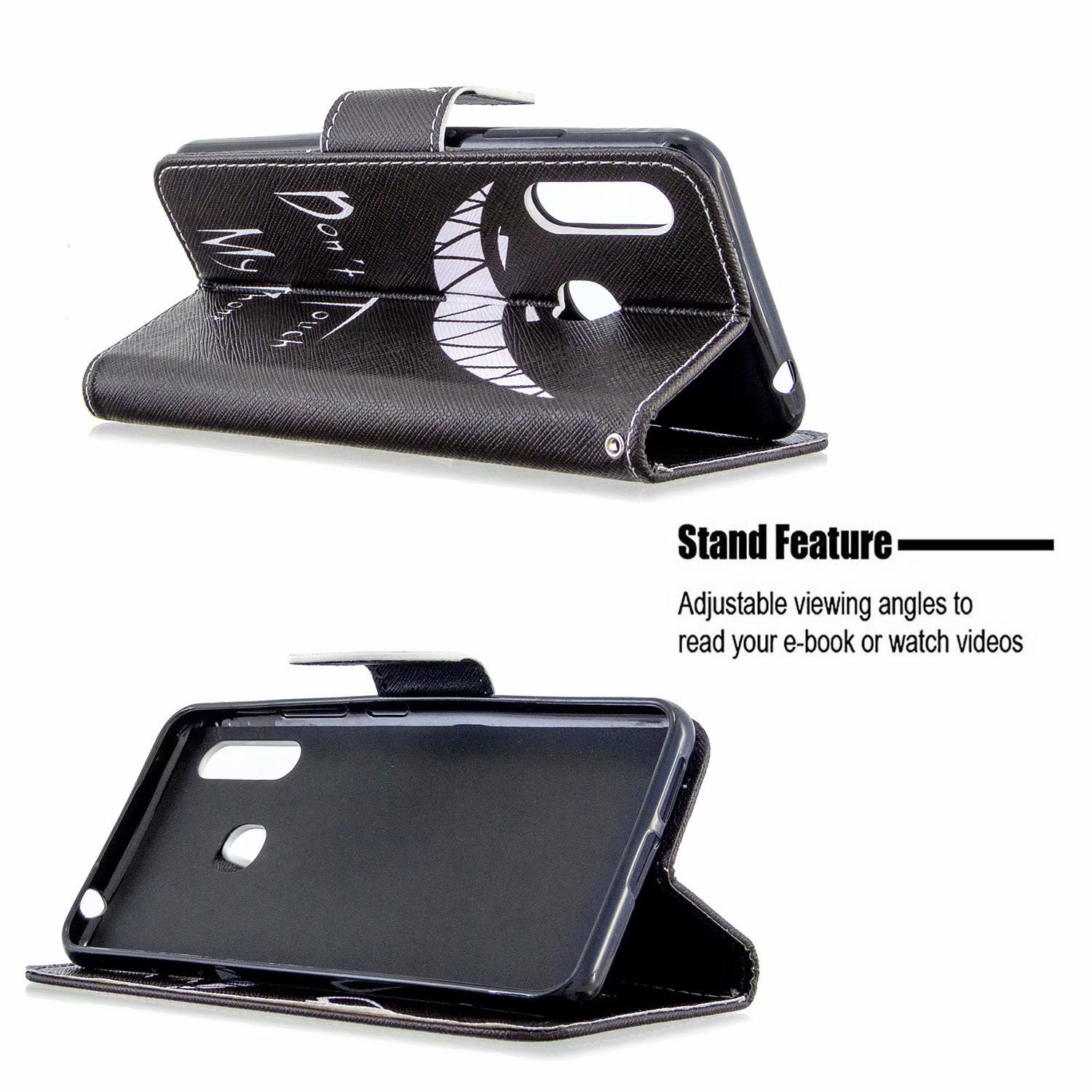 Samsung Galaxy A70e Case, Flip PU Leather Wallet Phone Cover for Galaxy A70e - Don&apos;t touch my phone