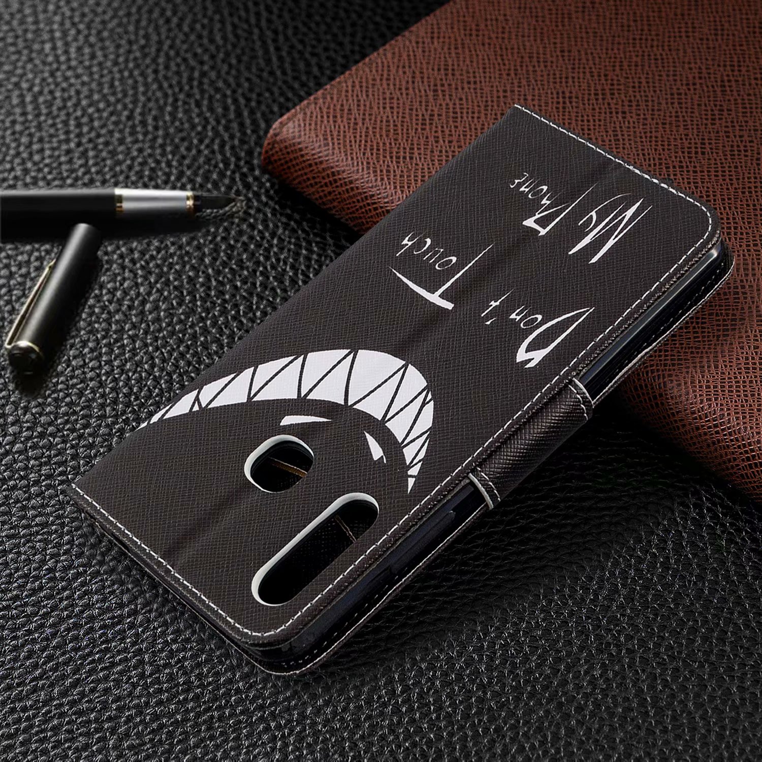 Samsung Galaxy A70e Case, Flip PU Leather Wallet Phone Cover for Galaxy A70e - Don&apos;t touch my phone