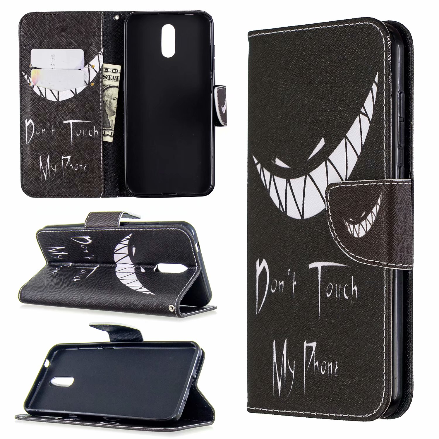 Nokia 2.3 Case, Flip PU Leather Wallet Phone Bag Cover for Nokia 2.3 - Don't touch my phone