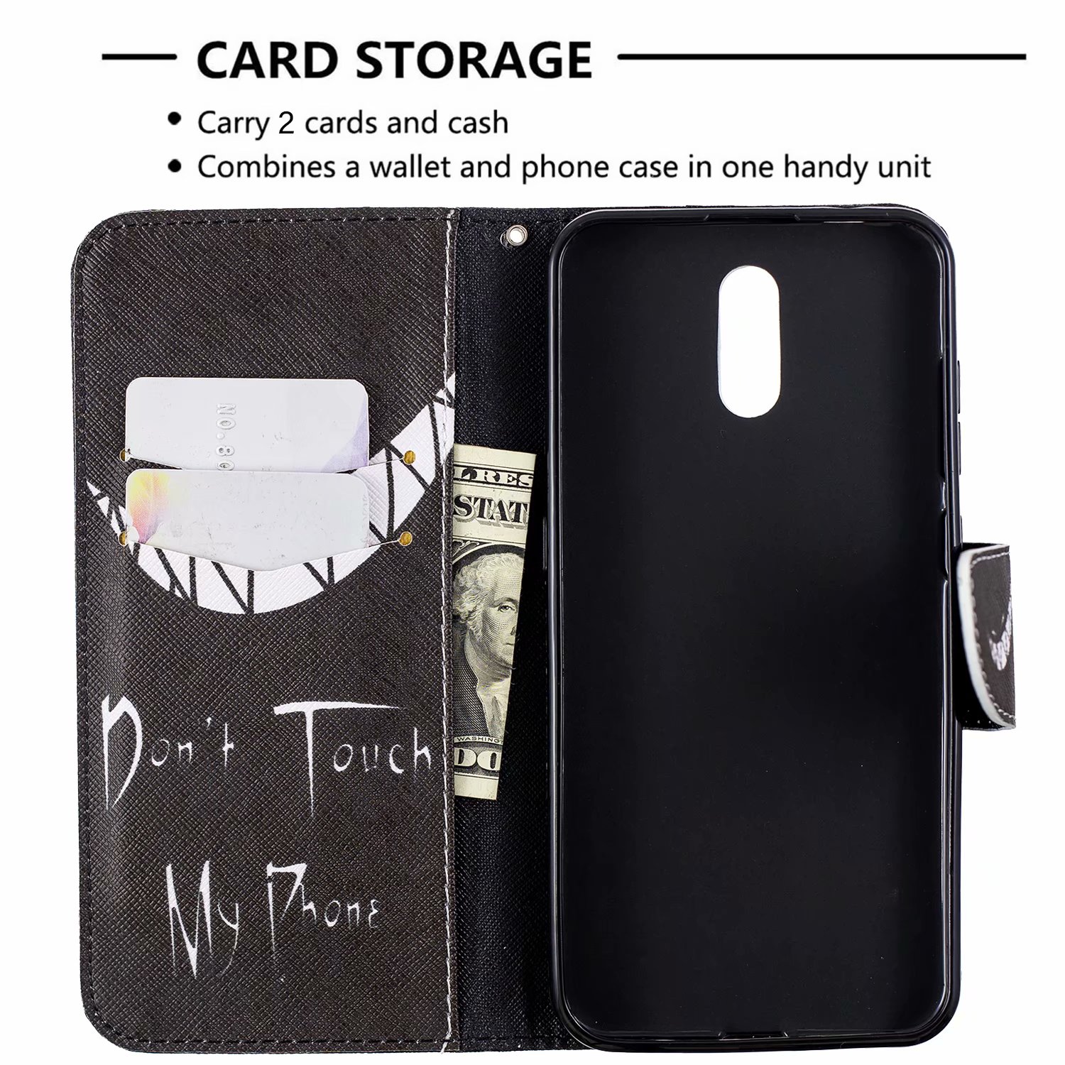 Nokia 2.3 Case, Flip PU Leather Wallet Phone Bag Cover for Nokia 2.3 - Don't touch my phone