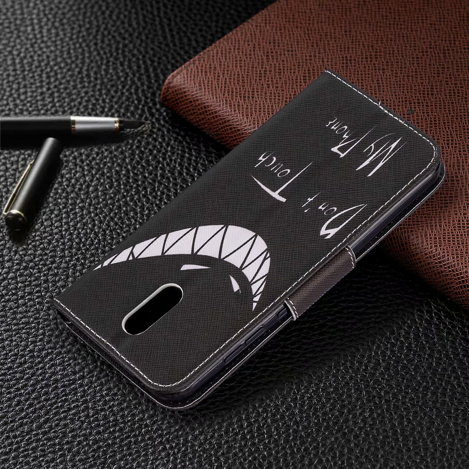 Nokia 2.3 Case, Flip PU Leather Wallet Phone Bag Cover for Nokia 2.3 - Don't touch my phone