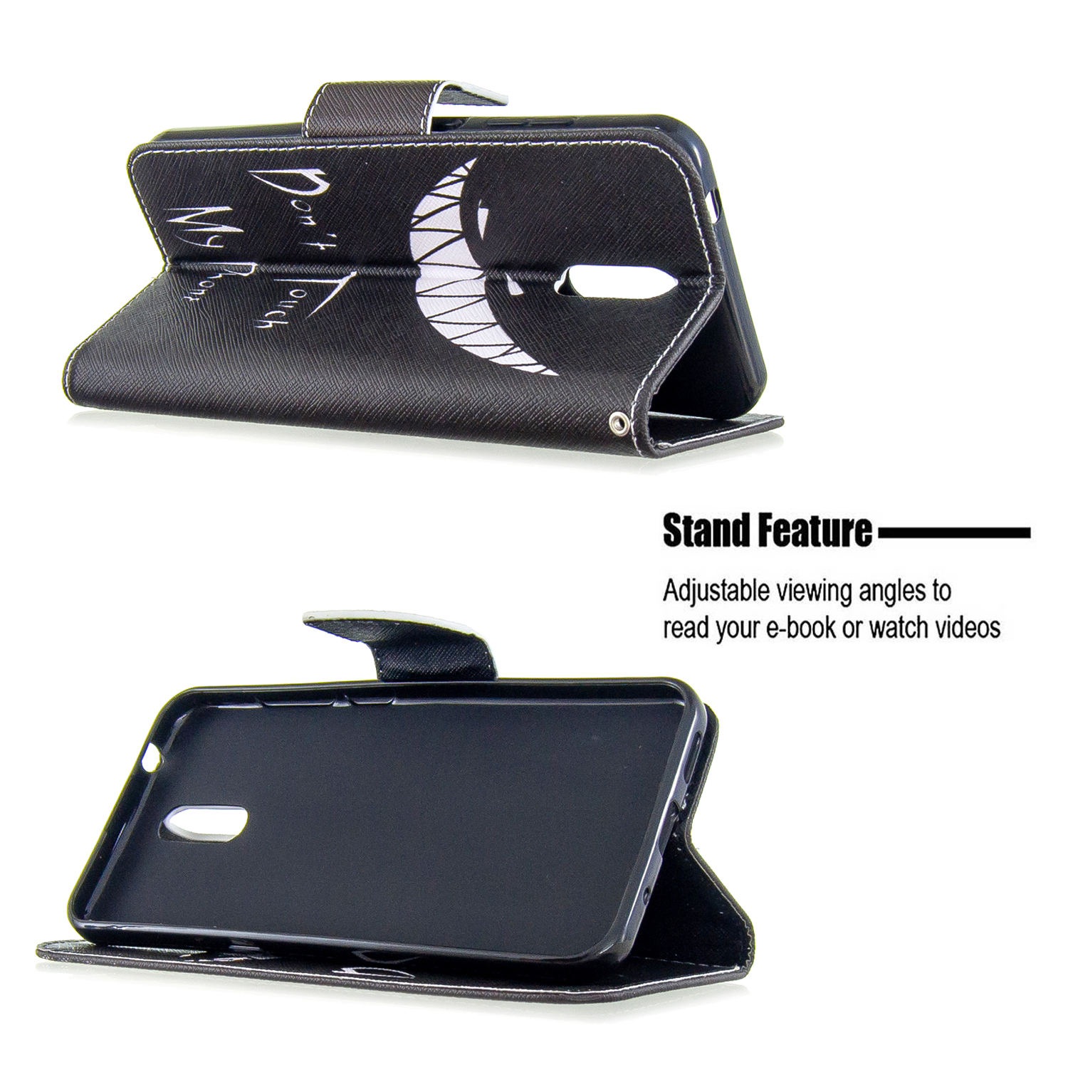 Nokia 2.3 Case, Flip PU Leather Wallet Phone Bag Cover for Nokia 2.3 - Don't touch my phone