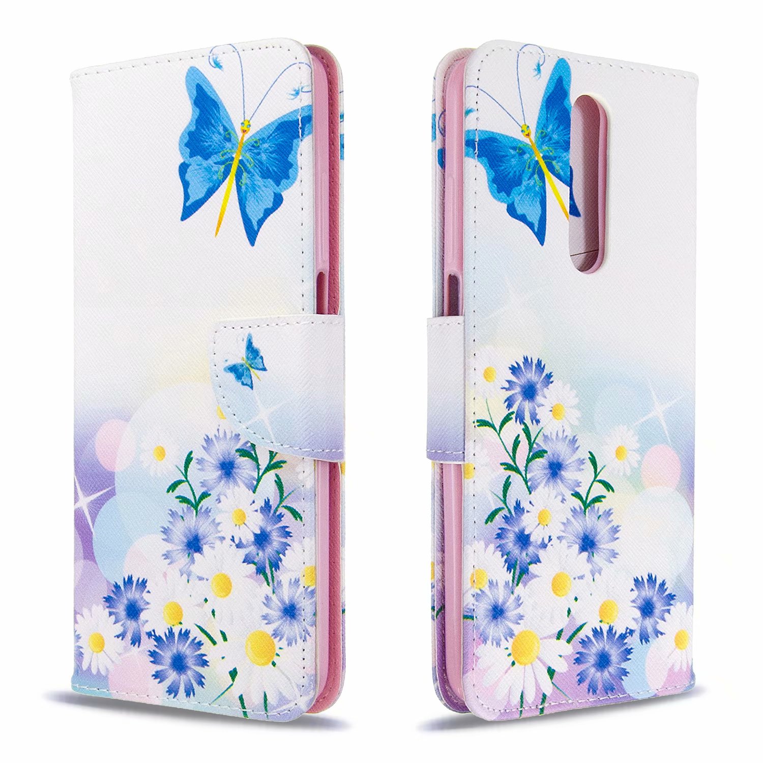 Xiaomi Redmi K30 Case, Flip PU Leather Wallet Phone Bag Cover for Redmi K30 - Flower Butterfly