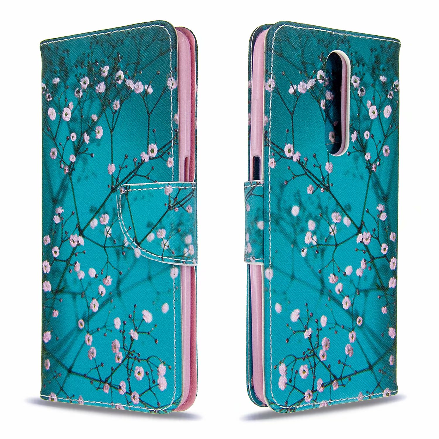 Xiaomi Redmi K30 Case, Colorful Flip PU Leather Wallet Phone Bag Cover for Redmi K30 - Plum Flower