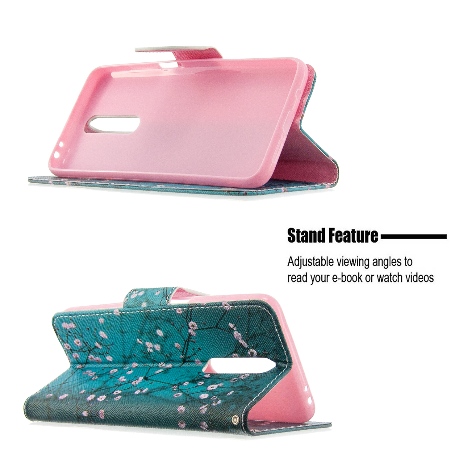 Xiaomi Redmi K30 Case, Colorful Flip PU Leather Wallet Phone Bag Cover for Redmi K30 - Plum Flower