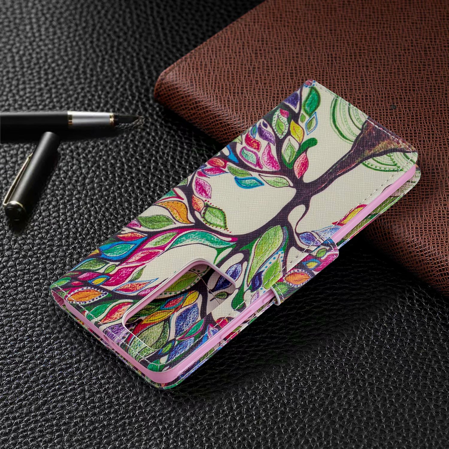 Huawei P40 Pro Case, Flip PU Leather Wallet Phone Bag Cover for Huawei P40 Pro - Painting tree