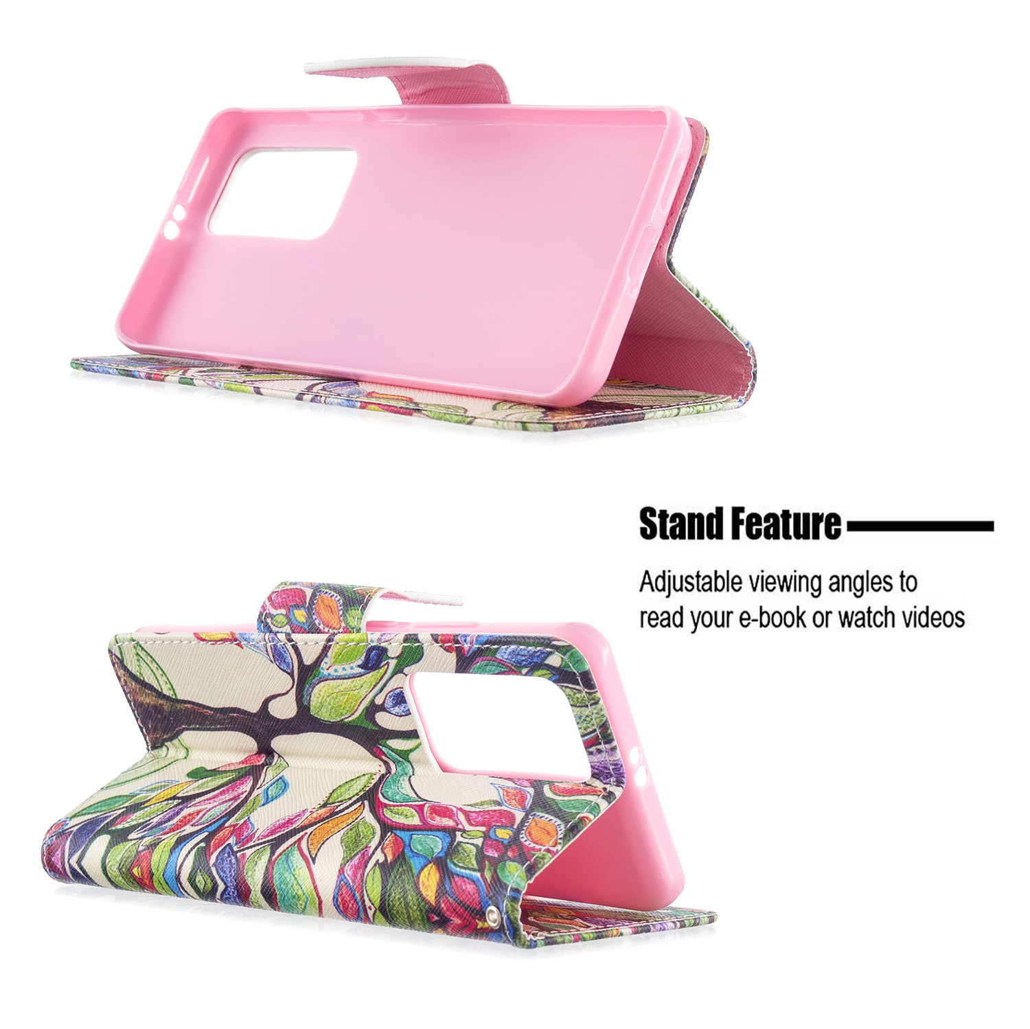 Huawei P40 Pro Case, Flip PU Leather Wallet Phone Bag Cover for Huawei P40 Pro - Painting tree