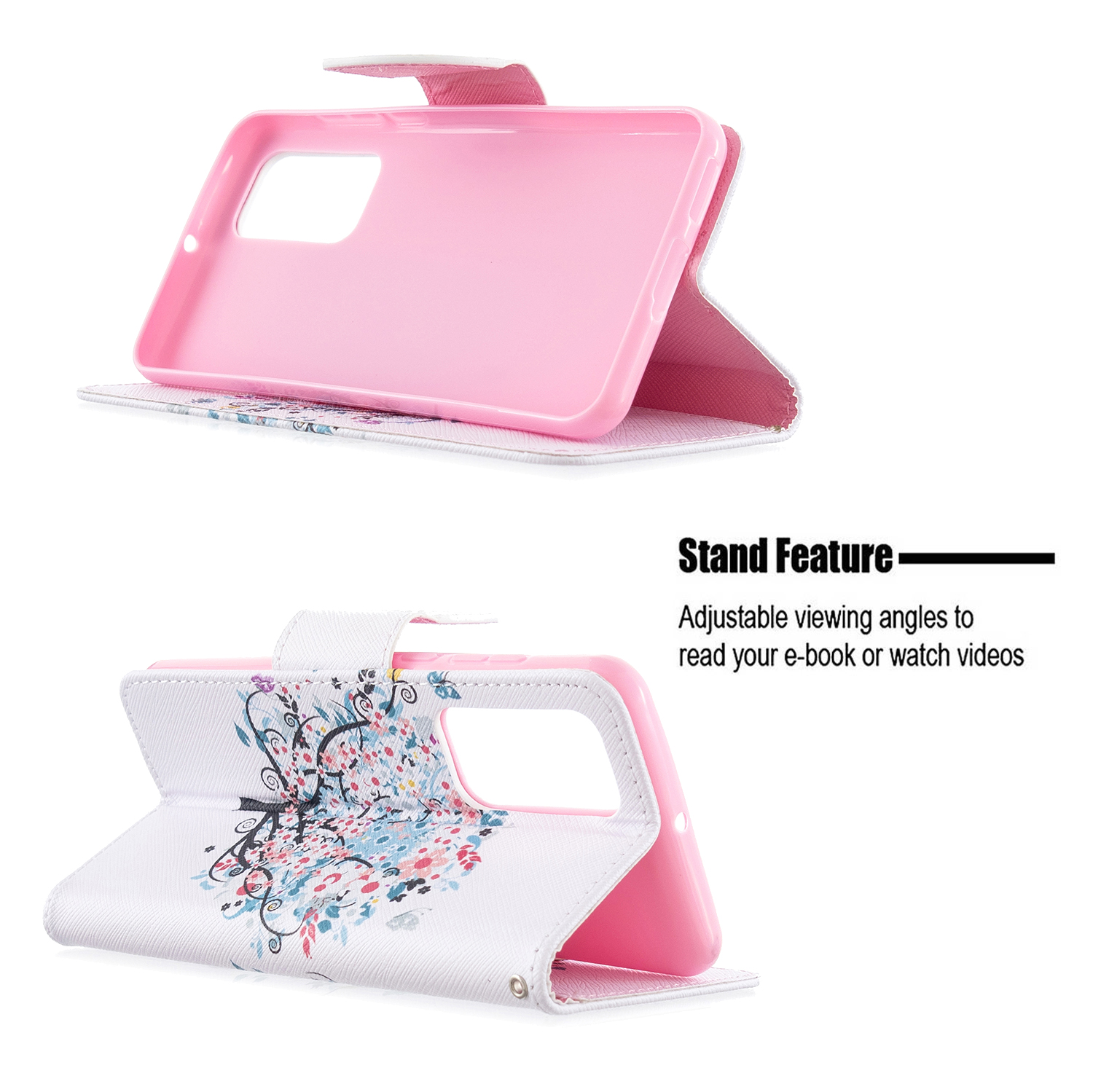 Huawei P40 Case, Flip PU Leather Wallet Phone Cover for Huawei P40  - Color tree