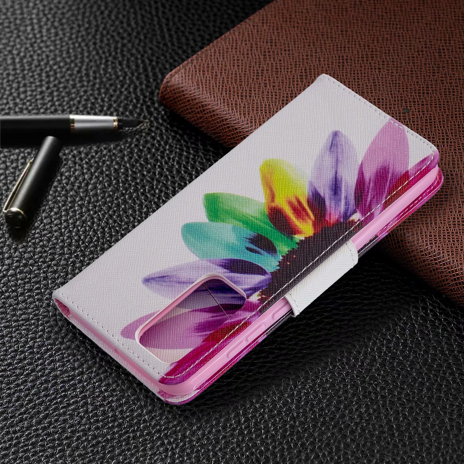 Huawei P40 Case, Flip PU Leather Wallet Phone Cover for Huawei P40  - Sun Flower