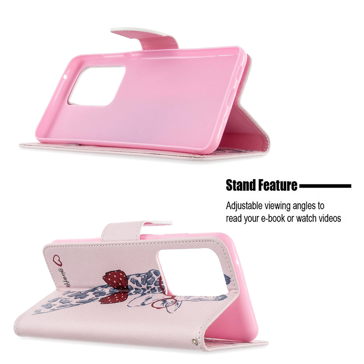 Samsung Galaxy S20 Ultra 5G Case, Flip Wallet Phone Cover for Galaxy S11 Plus - Giraffe