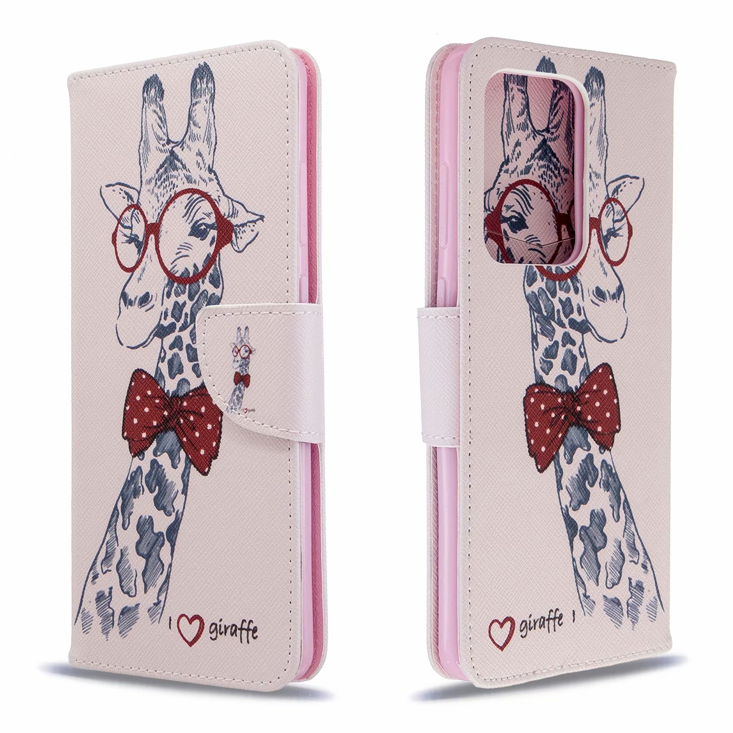 Samsung Galaxy S20 Ultra 5G Case, Flip Wallet Phone Cover for Galaxy S11 Plus - Giraffe