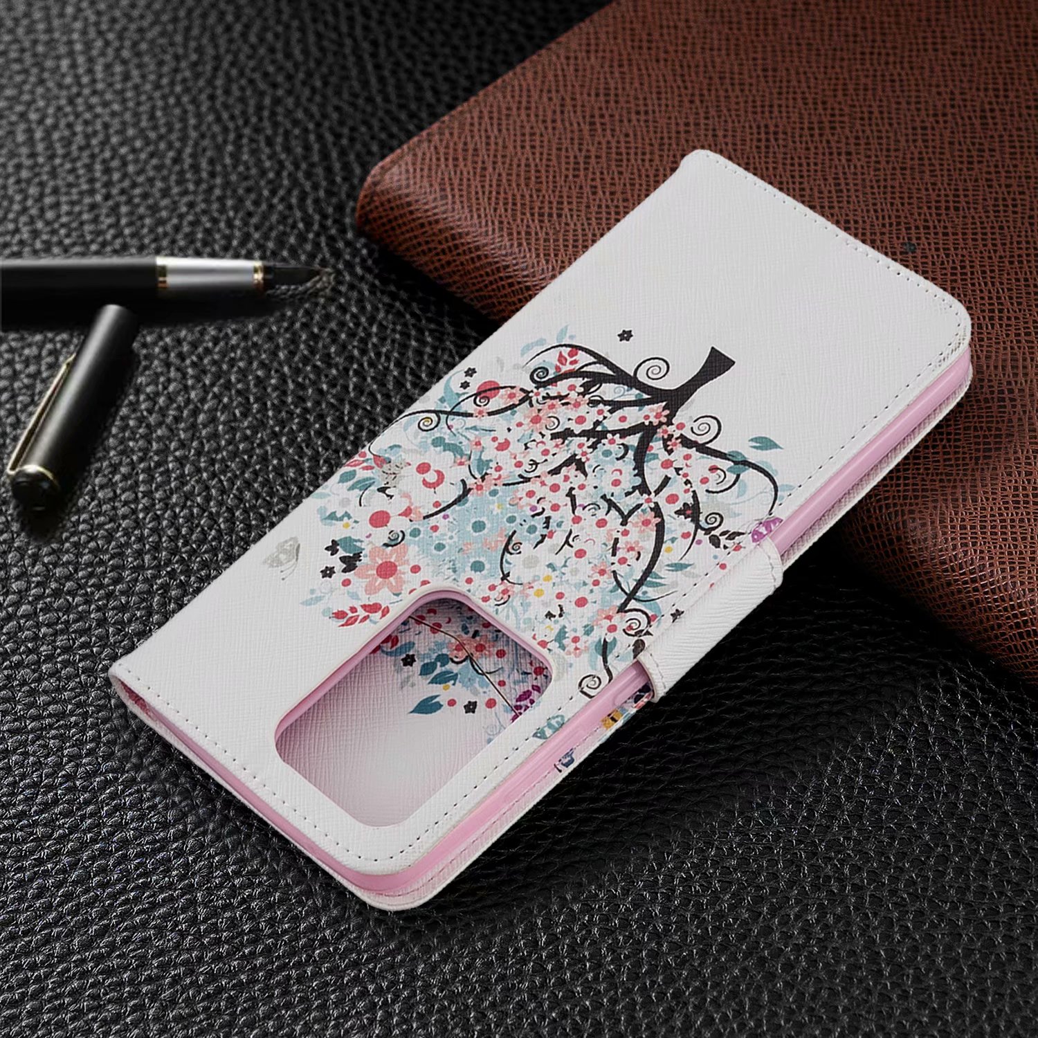 Samsung Galaxy S20 Ultra 5G Case, Flip Wallet Phone Cover for Galaxy S11 Plus - Color tree