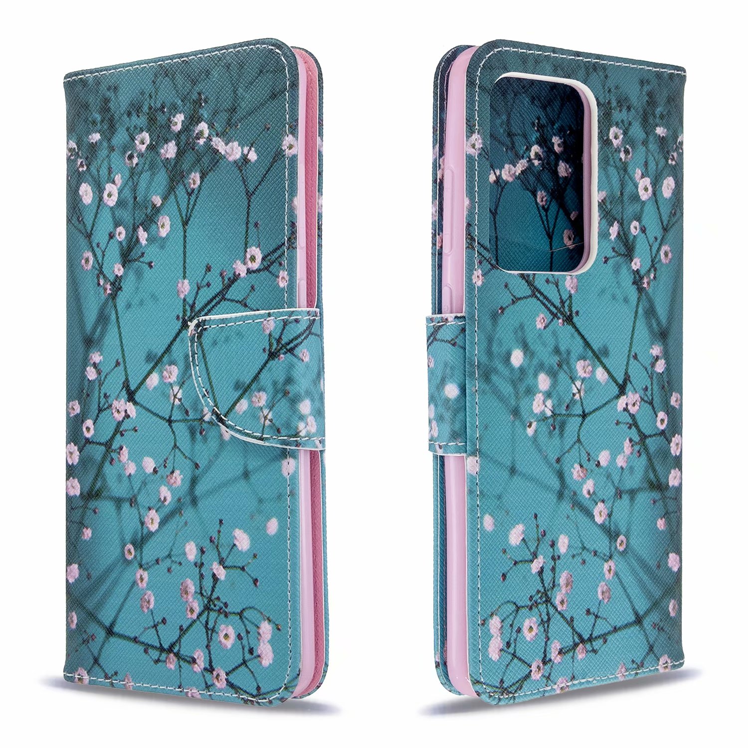 Samsung Galaxy S20 Ultra 5G Case, Flip Wallet Phone Cover for Galaxy S11 Plus - Plum Flower