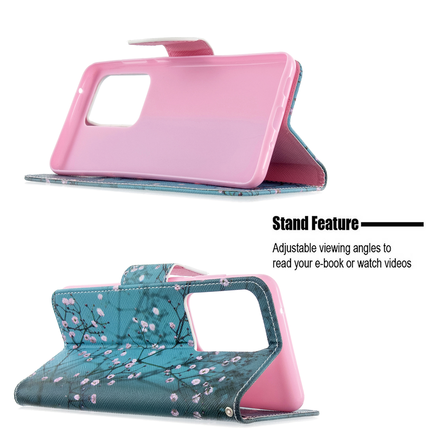 Samsung Galaxy S20 Ultra 5G Case, Flip Wallet Phone Cover for Galaxy S11 Plus - Plum Flower