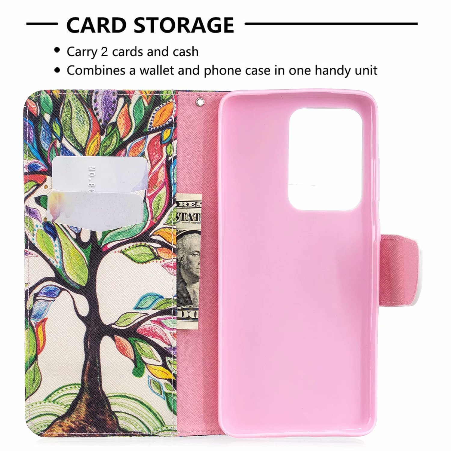 Samsung Galaxy S20 Ultra 5G Case, Flip Wallet Phone Cover for Galaxy S11 Plus - Painting tree