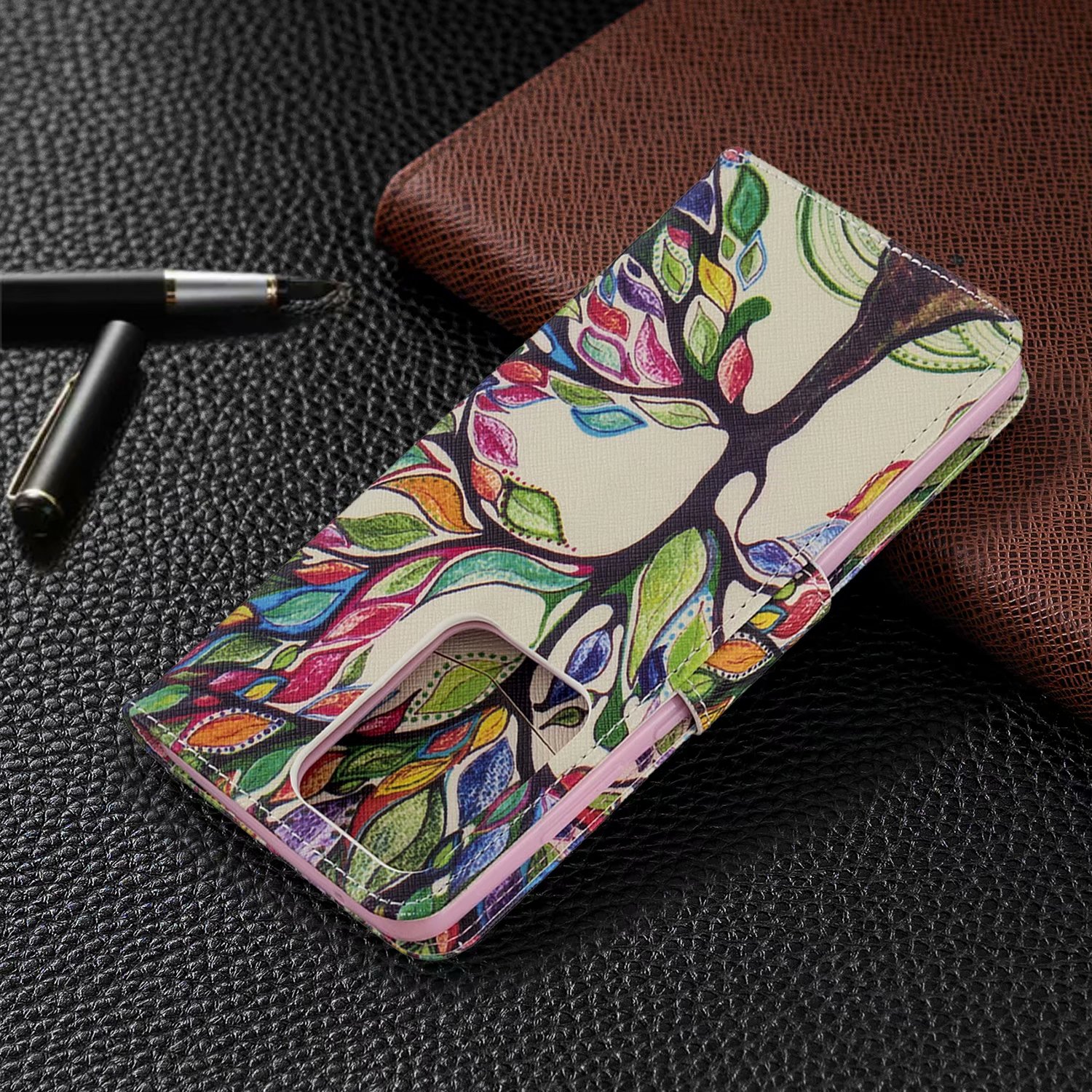 Samsung Galaxy S20 Ultra 5G Case, Flip Wallet Phone Cover for Galaxy S11 Plus - Painting tree