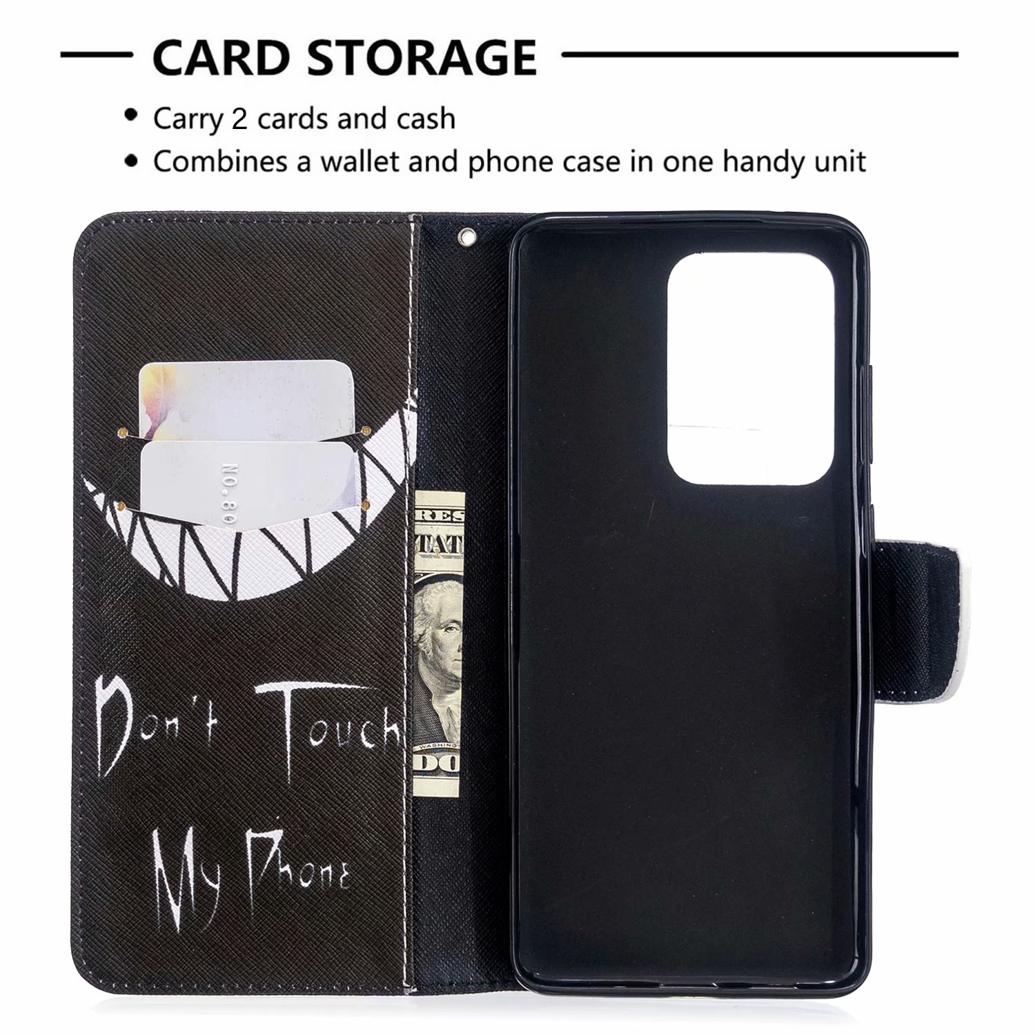 Samsung Galaxy S20 Ultra 5G Case, Flip Wallet Phone Cover for Galaxy S11 Plus - Don't touch my phone