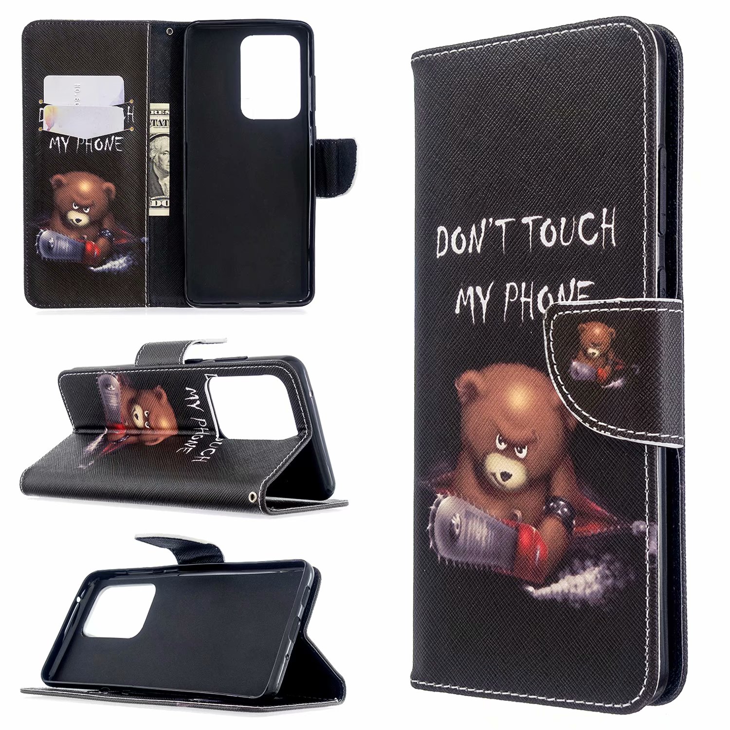Samsung Galaxy S20 Ultra 5G Case, Flip Wallet Phone Cover for Galaxy S11 Plus - Don't touch my phone