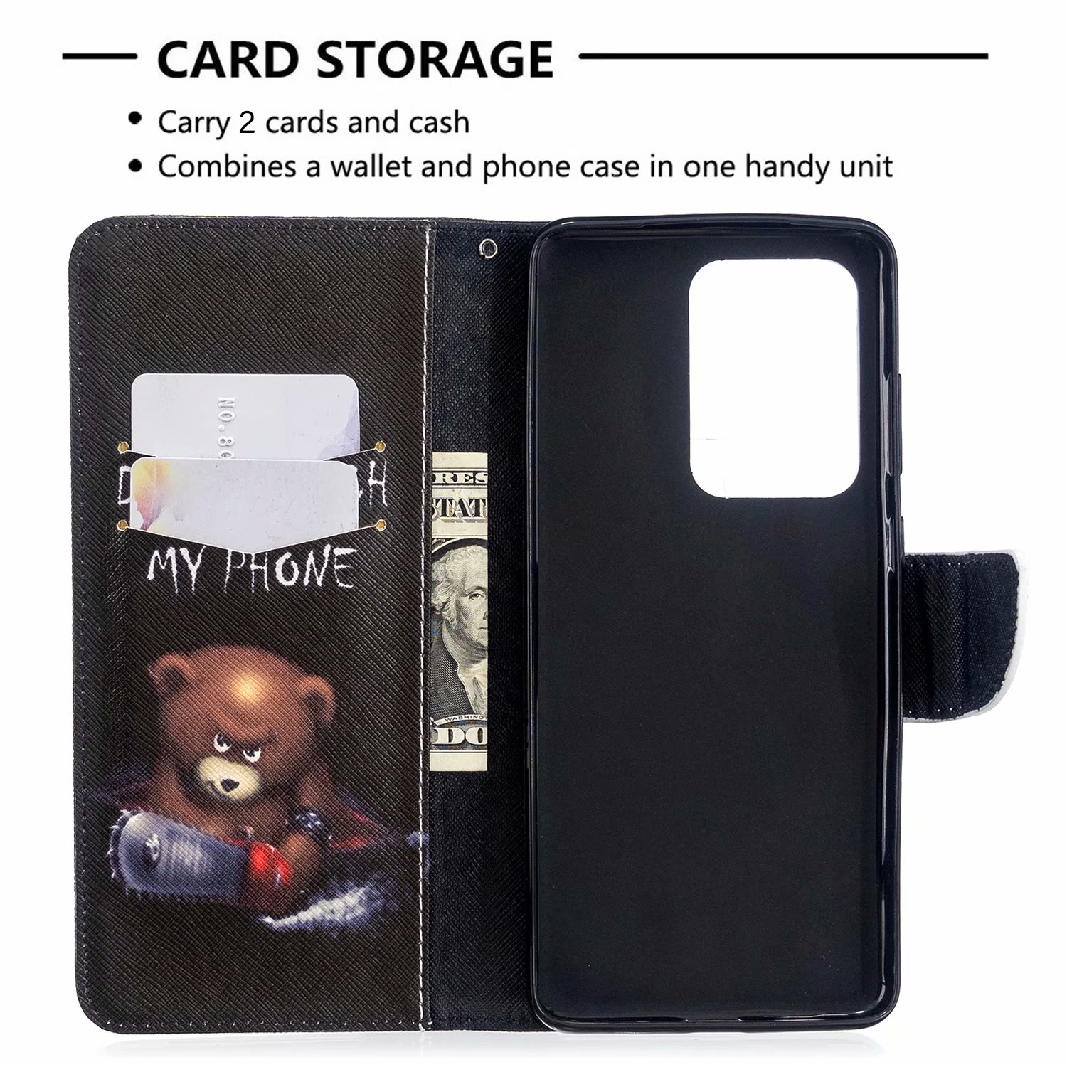 Samsung Galaxy S20 Ultra 5G Case, Flip Wallet Phone Cover for Galaxy S11 Plus - Don't touch my phone
