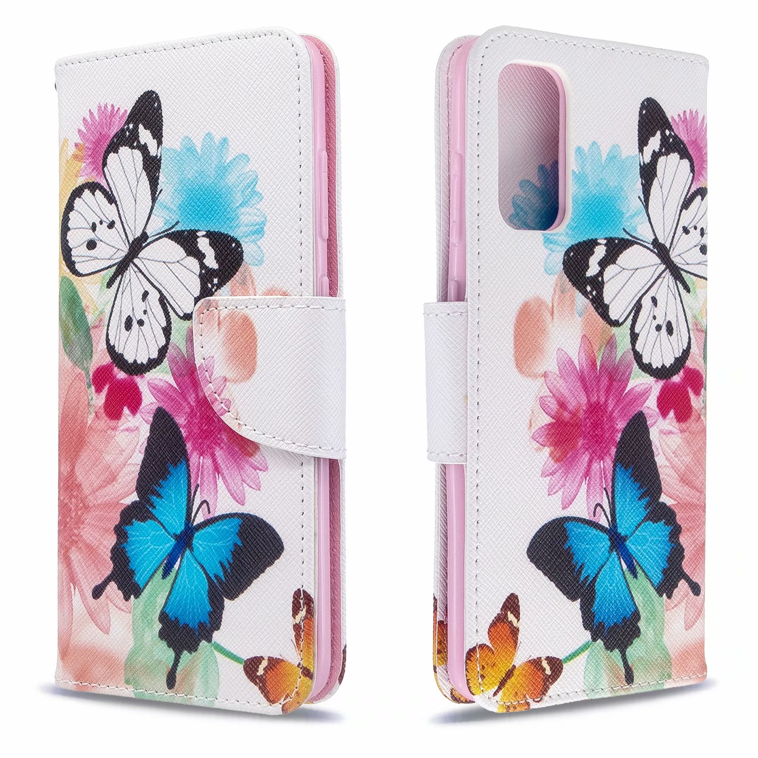 Samsung Galaxy S20 Case, Flip PU Leather Wallet Phone Bag Cover for Galaxy S11E - Flower Butterfly