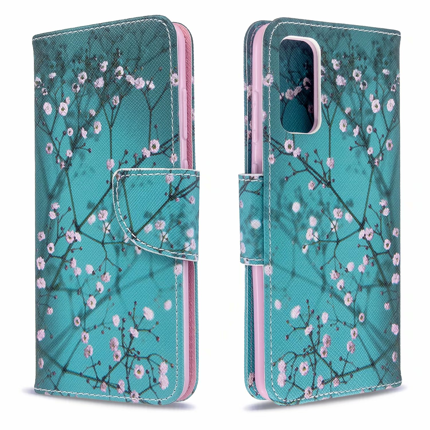 Samsung Galaxy S20 Case, Flip PU Leather Wallet Phone Bag Cover for Galaxy S11E - Plum Flower