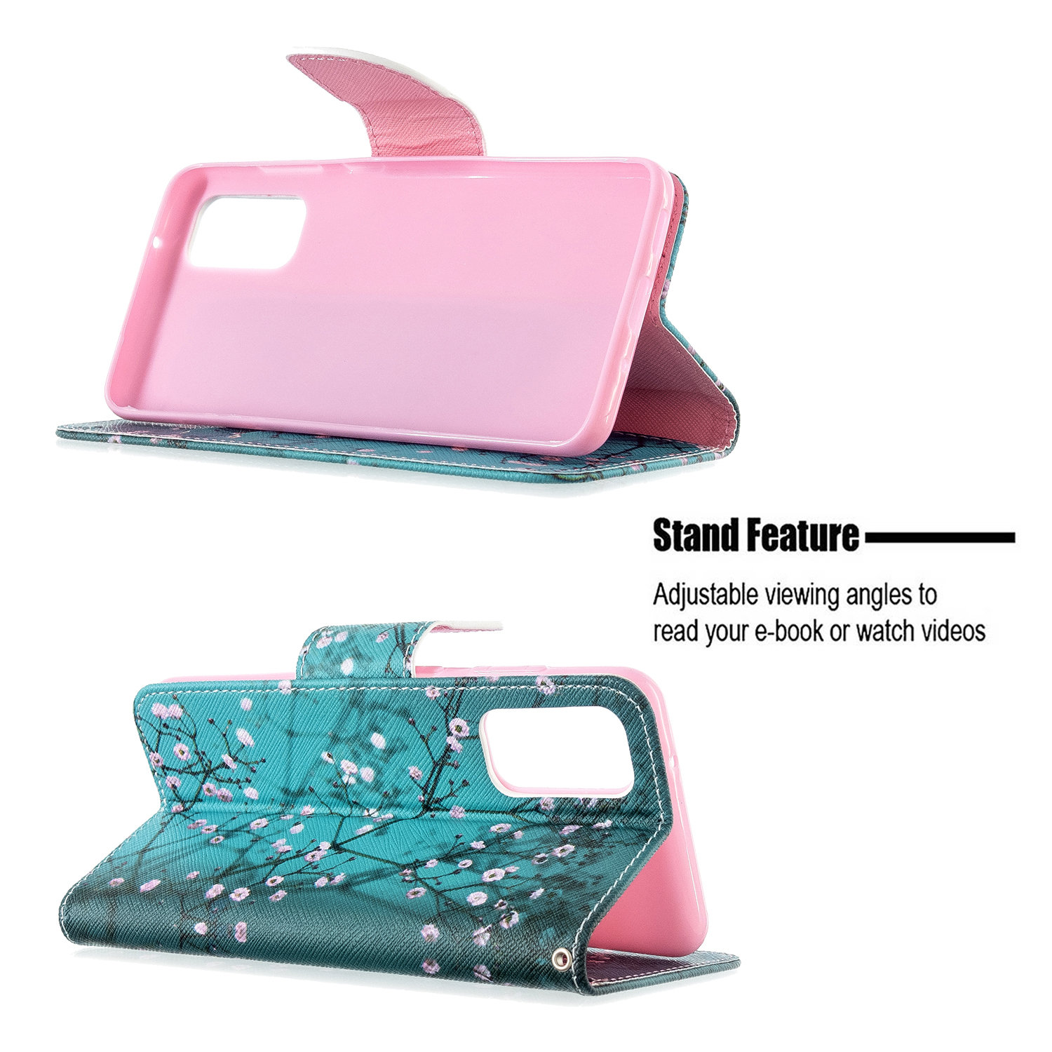 Samsung Galaxy S20 Case, Flip PU Leather Wallet Phone Bag Cover for Galaxy S11E - Plum Flower