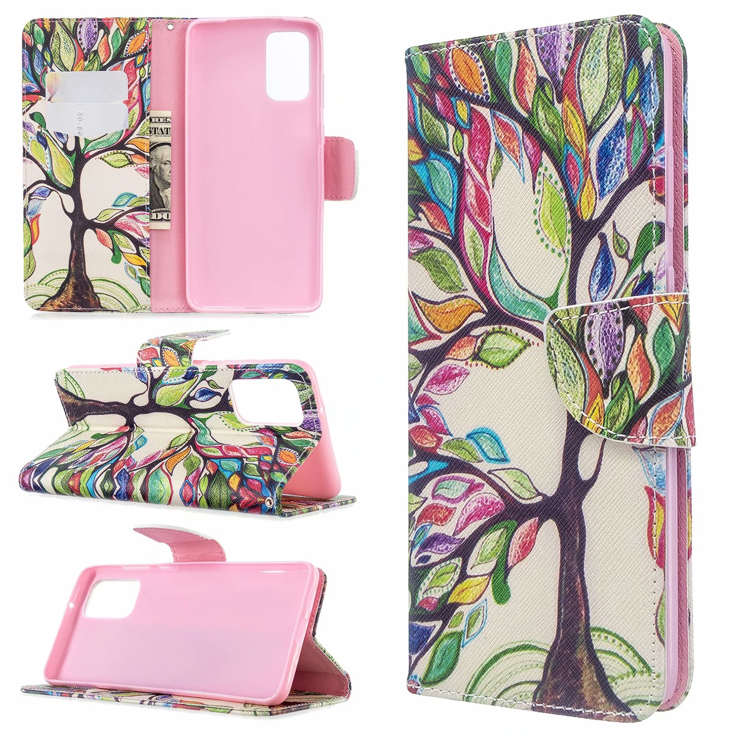 Samsung Galaxy S20 Plus Case, Flip PU Leather Wallet Phone Bag Cover for Galaxy S11 - Painting tree