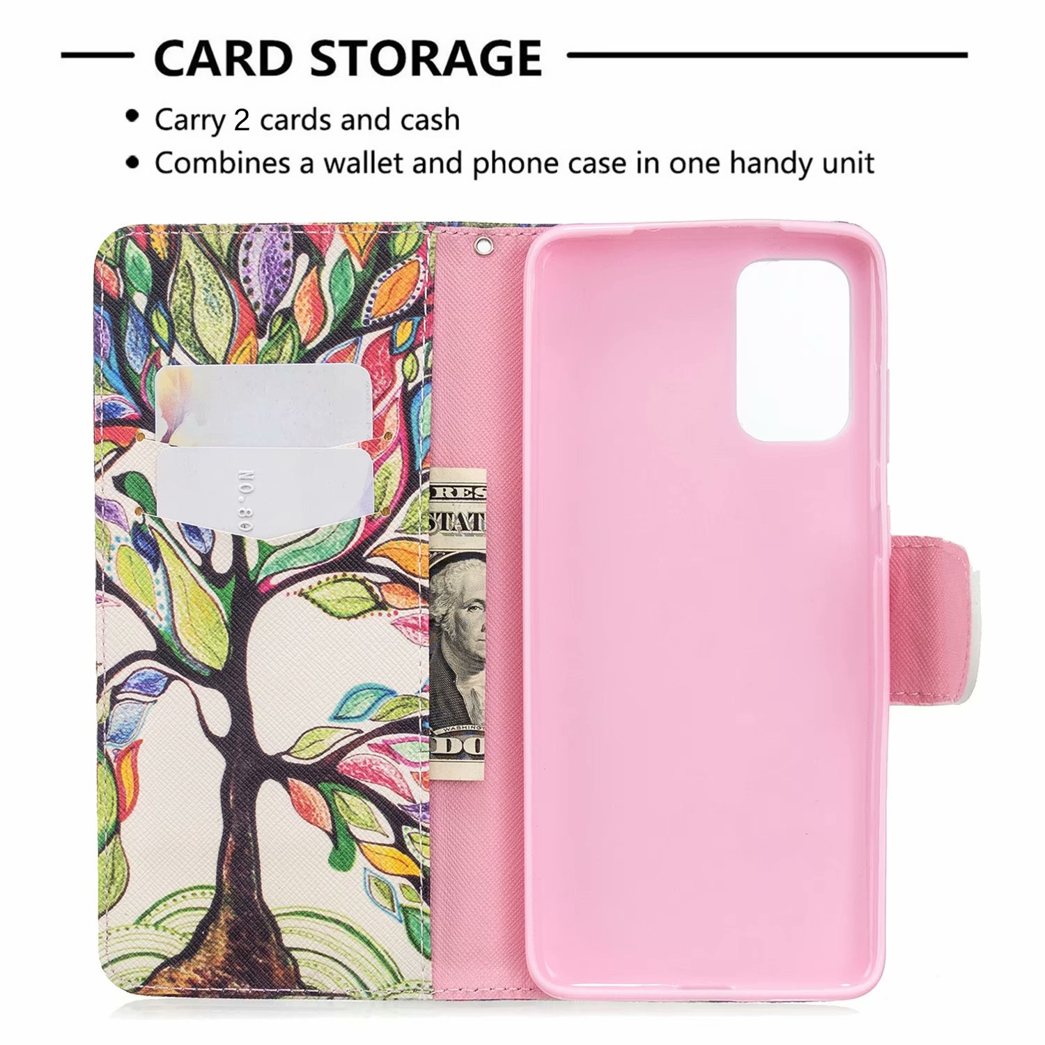 Samsung Galaxy S20 Plus Case, Flip PU Leather Wallet Phone Bag Cover for Galaxy S11 - Painting tree