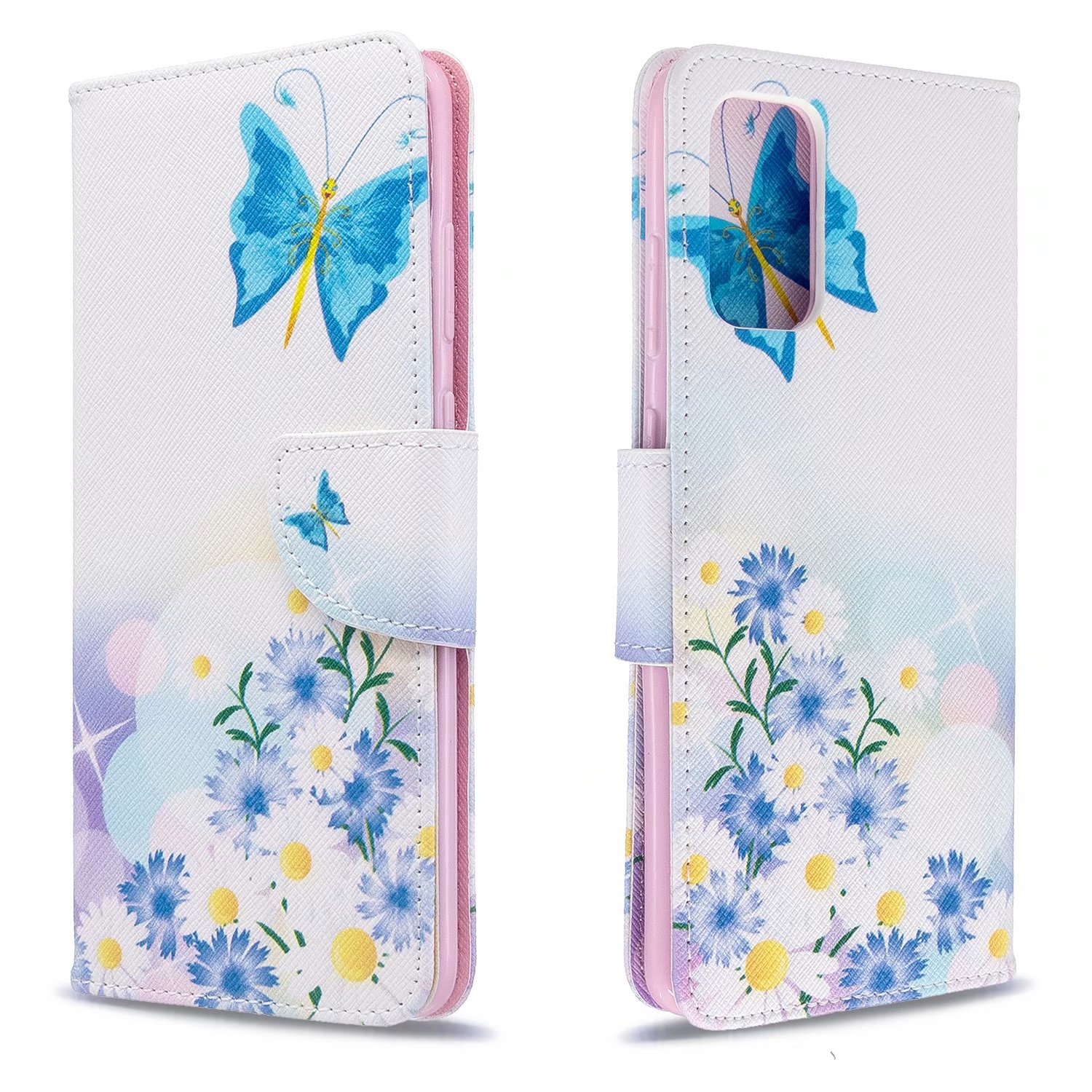 Samsung Galaxy S20 Plus Case, PU Leather Wallet Phone Bag Cover for Galaxy S11 - Flower Butterfly