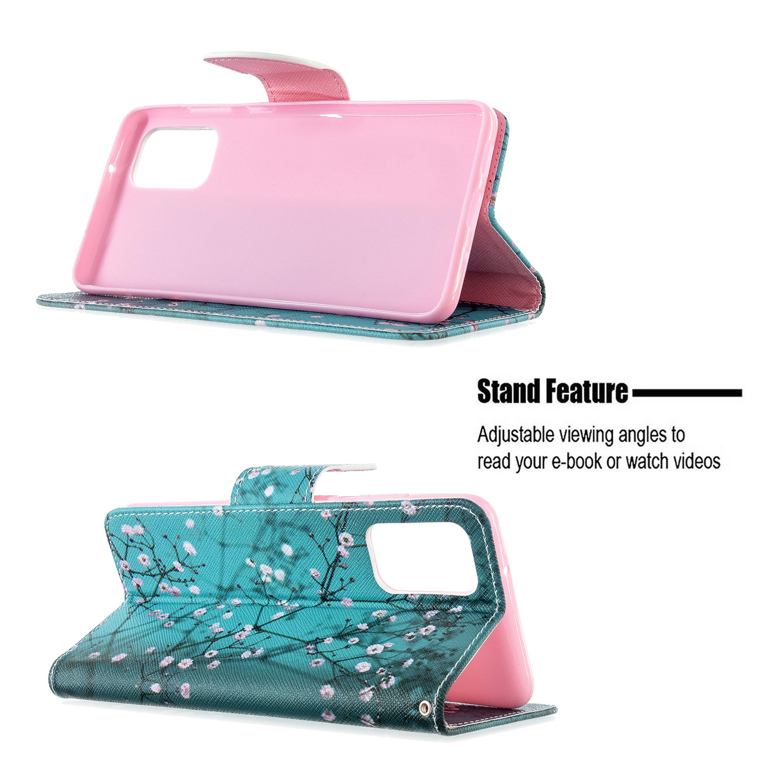 Samsung Galaxy S20 Plus Case, Flip PU Leather Wallet Phone Bag Cover for Galaxy S11 - Plum Flower