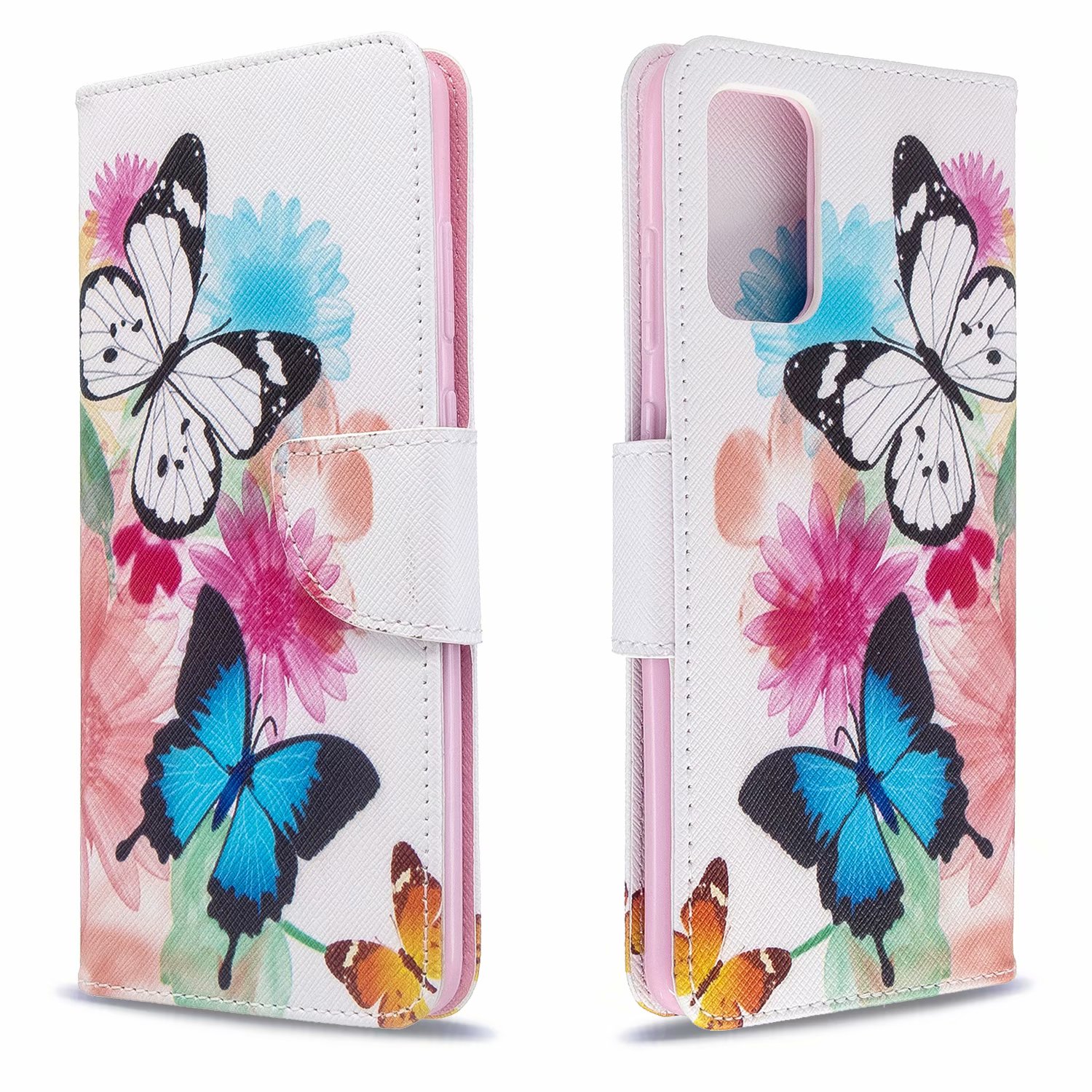 Samsung Galaxy S20 Plus Case, PU Leather Wallet Phone Bag Cover for Galaxy S11 - Flower Butterfly