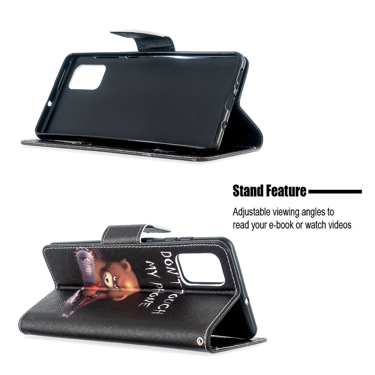 Samsung Galaxy A71 (4G) Case, PU Leather Wallet Phone Cover for Galaxy A71 - Don't touch my phone