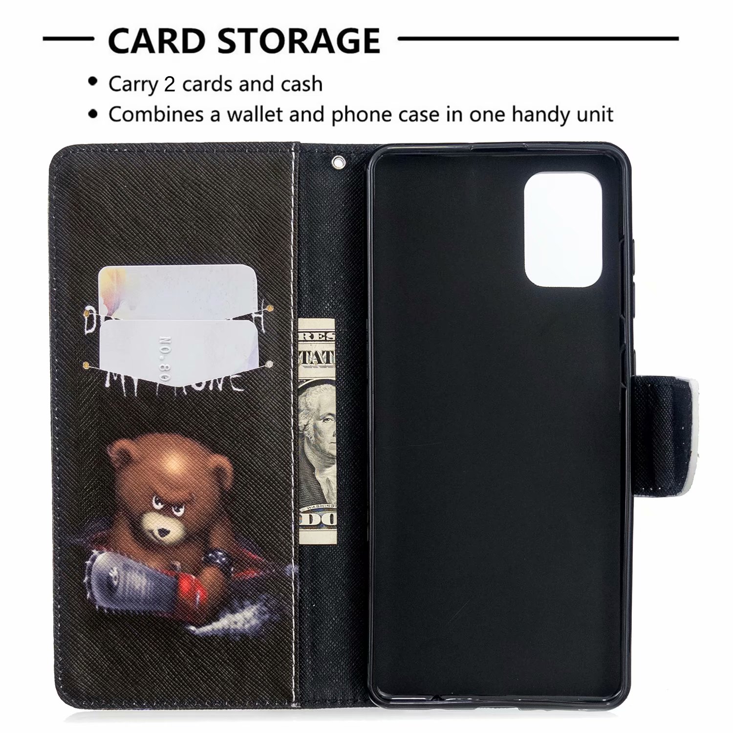 Samsung Galaxy A71 (4G) Case, PU Leather Wallet Phone Cover for Galaxy A71 - Don't touch my phone