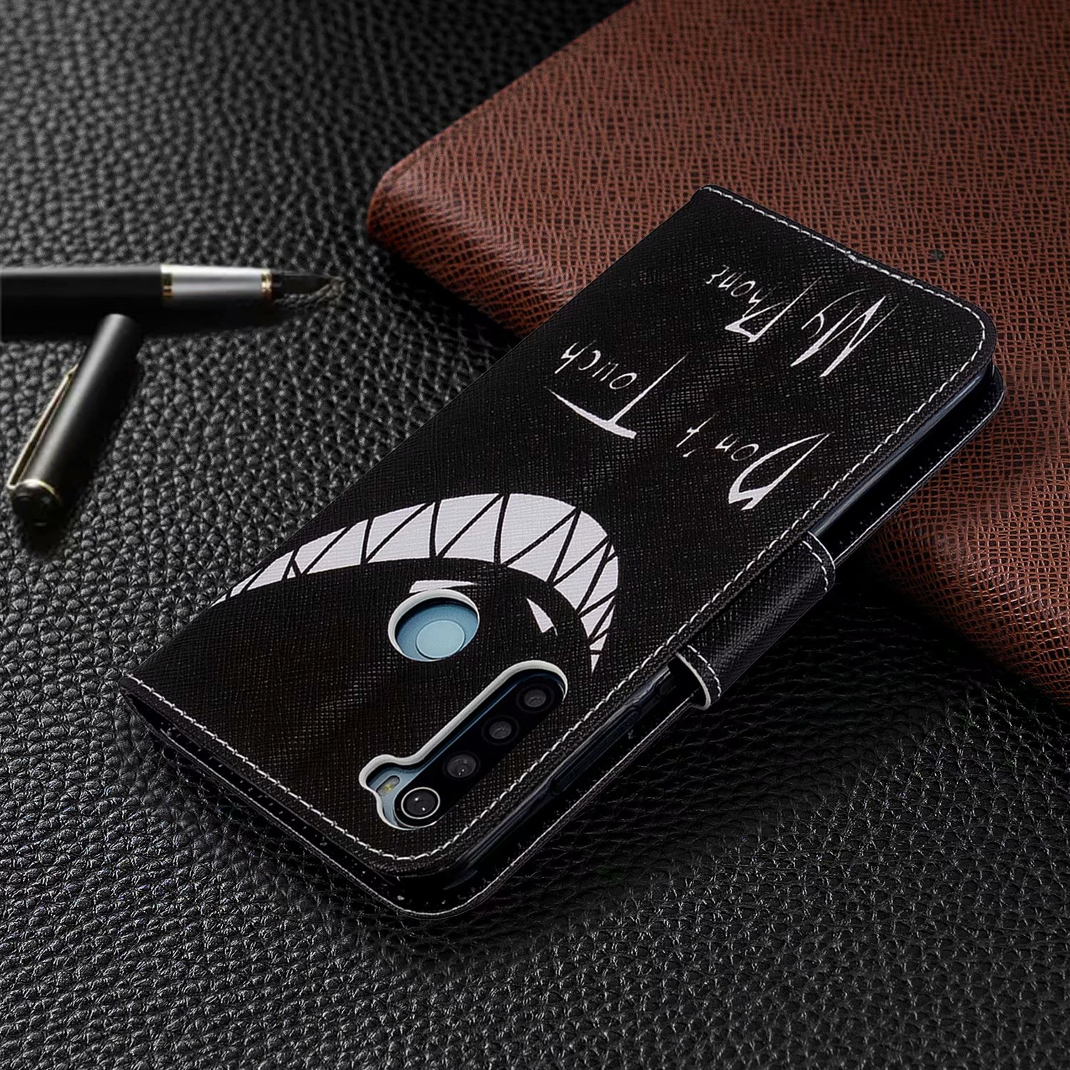 Xiaomi Redmi Note 8T Case, PU Leather Wallet Phone Cover for Redmi Note 8T - Don't touch my phone