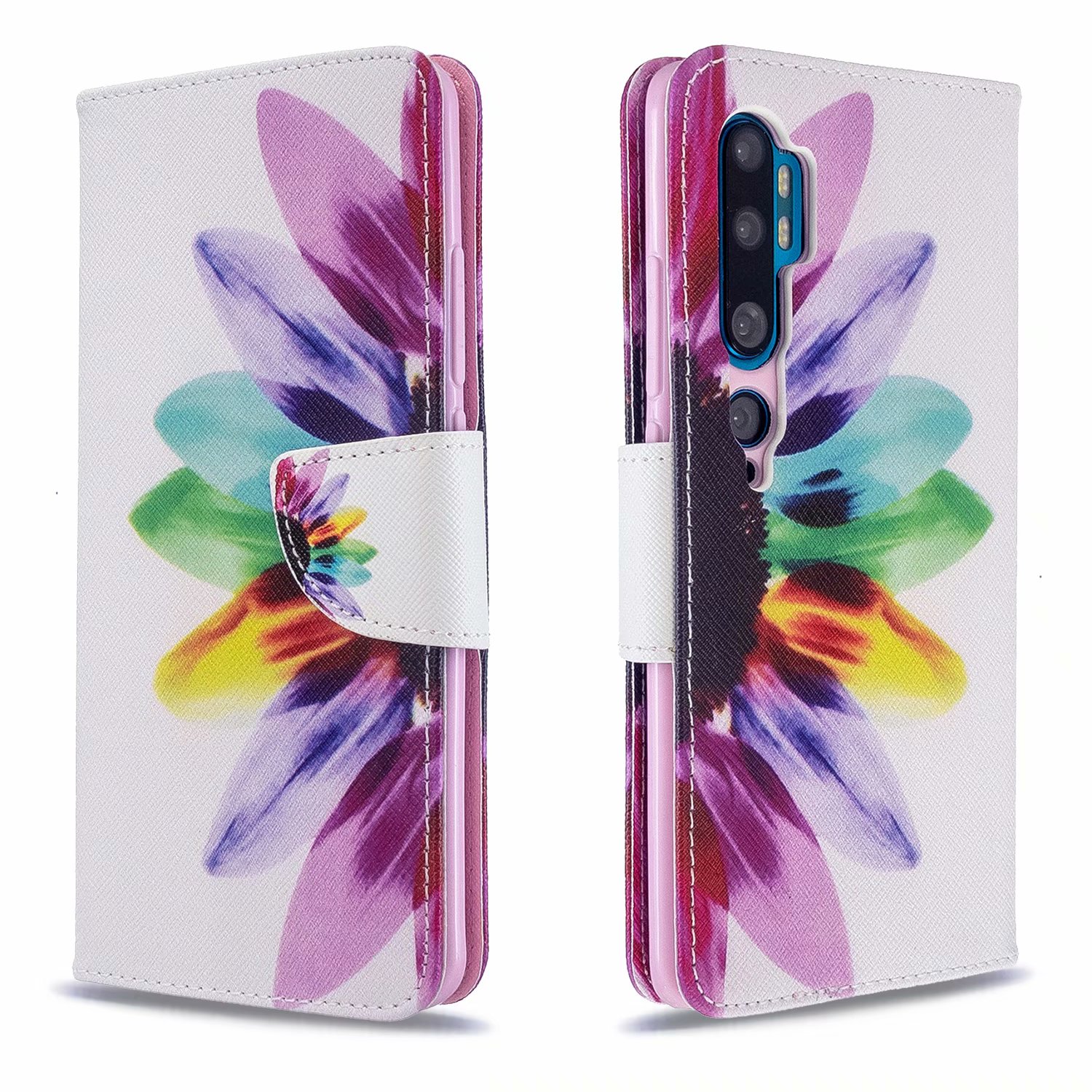 Xiaomi Mi CC9 Pro Case, PU Leather Wallet Phone Bag Cover for Xiaomi CC9 Pro - Sun Flower