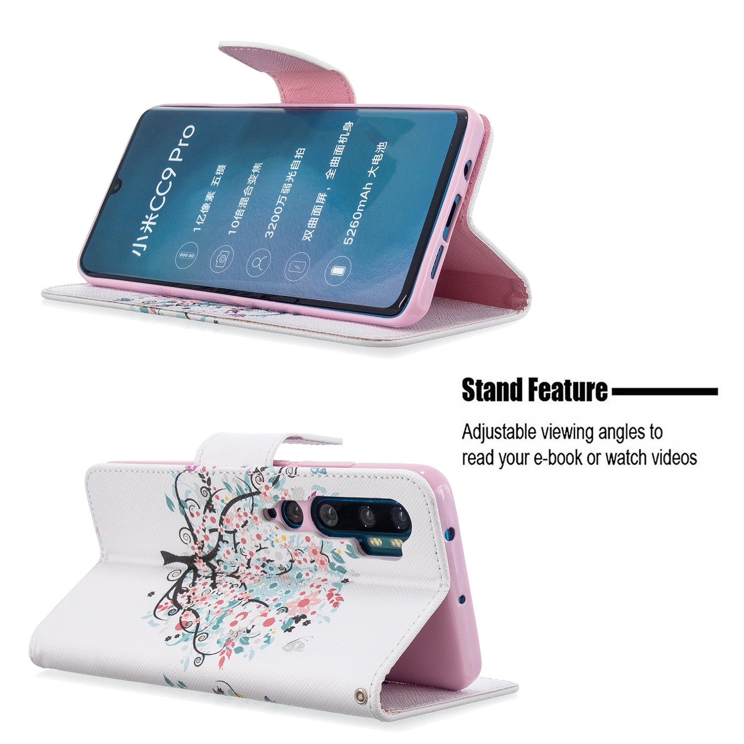 Xiaomi Mi CC9 Pro Case, PU Leather Wallet Phone Bag Cover for Xiaomi CC9 Pro - Color tree
