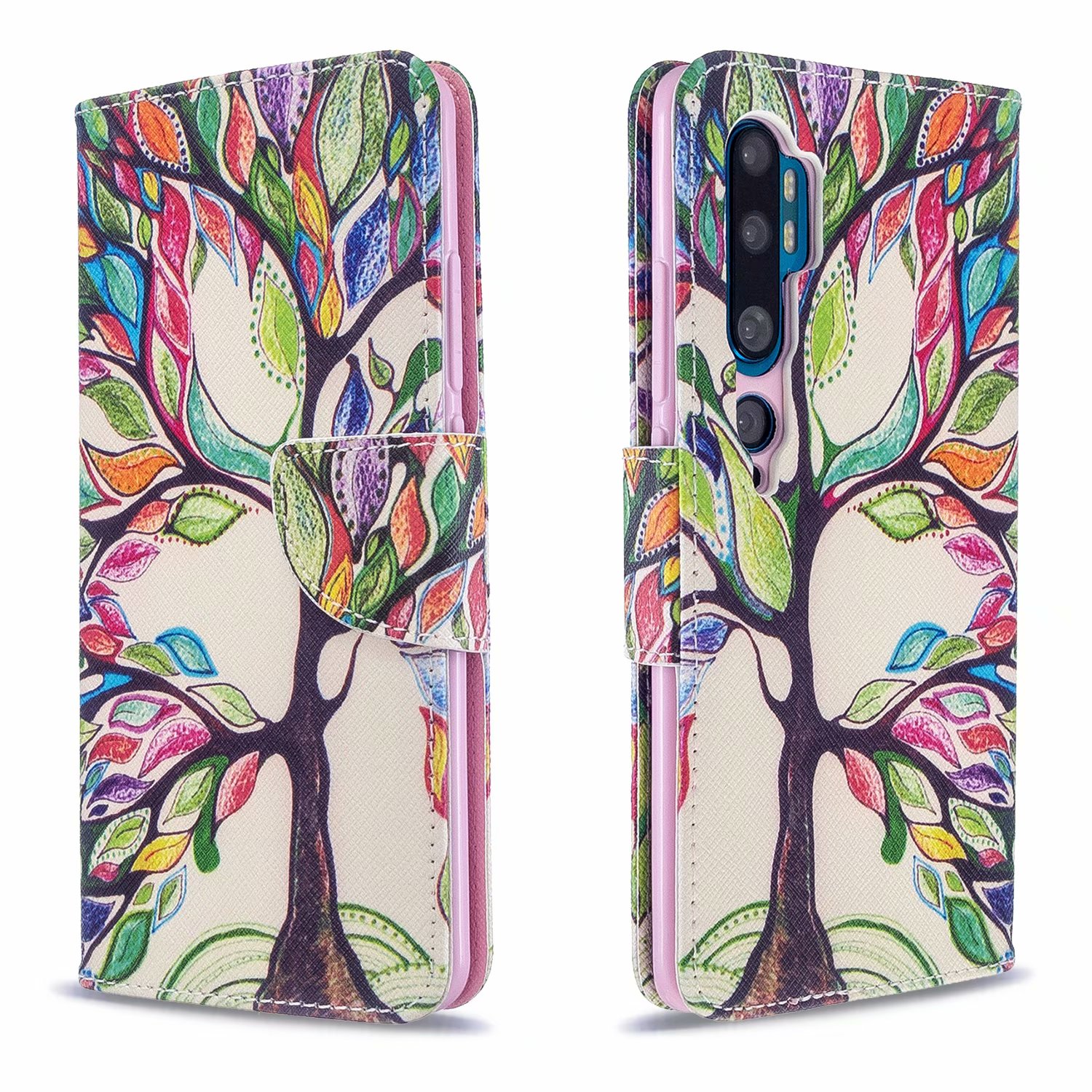 Xiaomi Mi Note 10 Case, PU Leather Wallet Phone Bag Cover for Xiaomi Mi Note 10 Pro - Painting tree