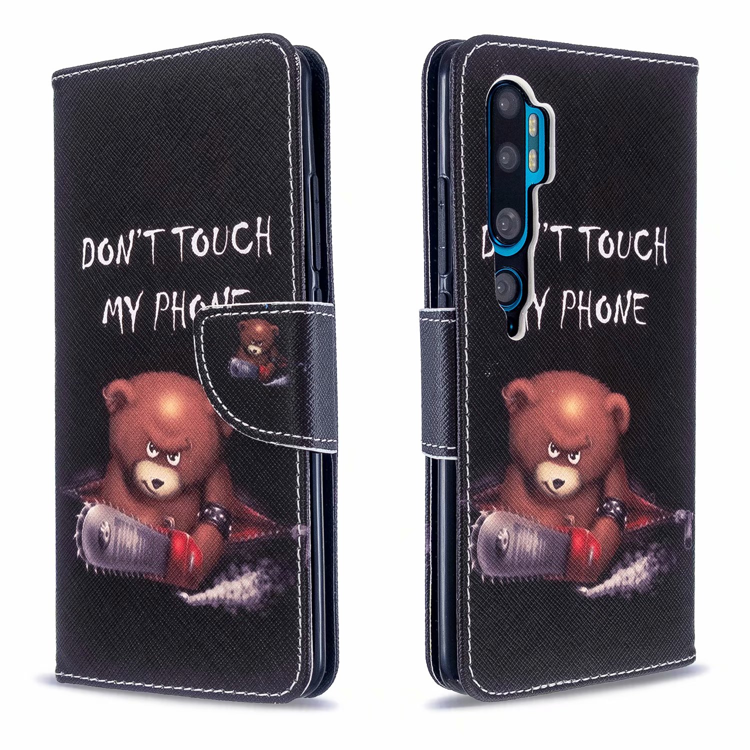 Xiaomi Mi CC9 Pro Case, PU Leather Wallet Phone Bag Cover for Xiaomi CC9 Pro - Don't touch my phone