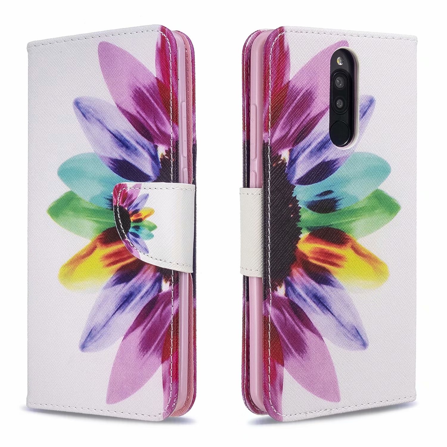 Xiaomi RedMi 8 Case, PU Leather Wallet Phone Bag Cover for Redmi 8A - Sun Flower