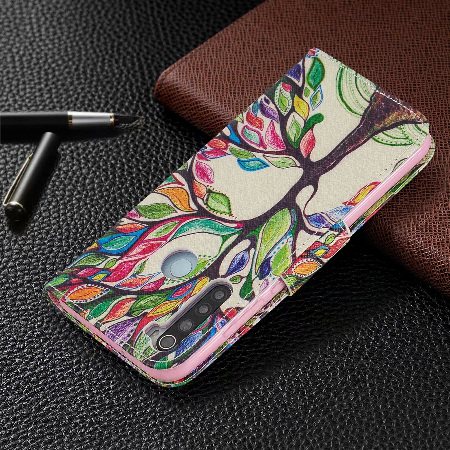 Xiaomi Redmi Note 8 Case, Flip PU Leather Wallet Phone Bag Cover for Redmi Note 8 - Painting tree