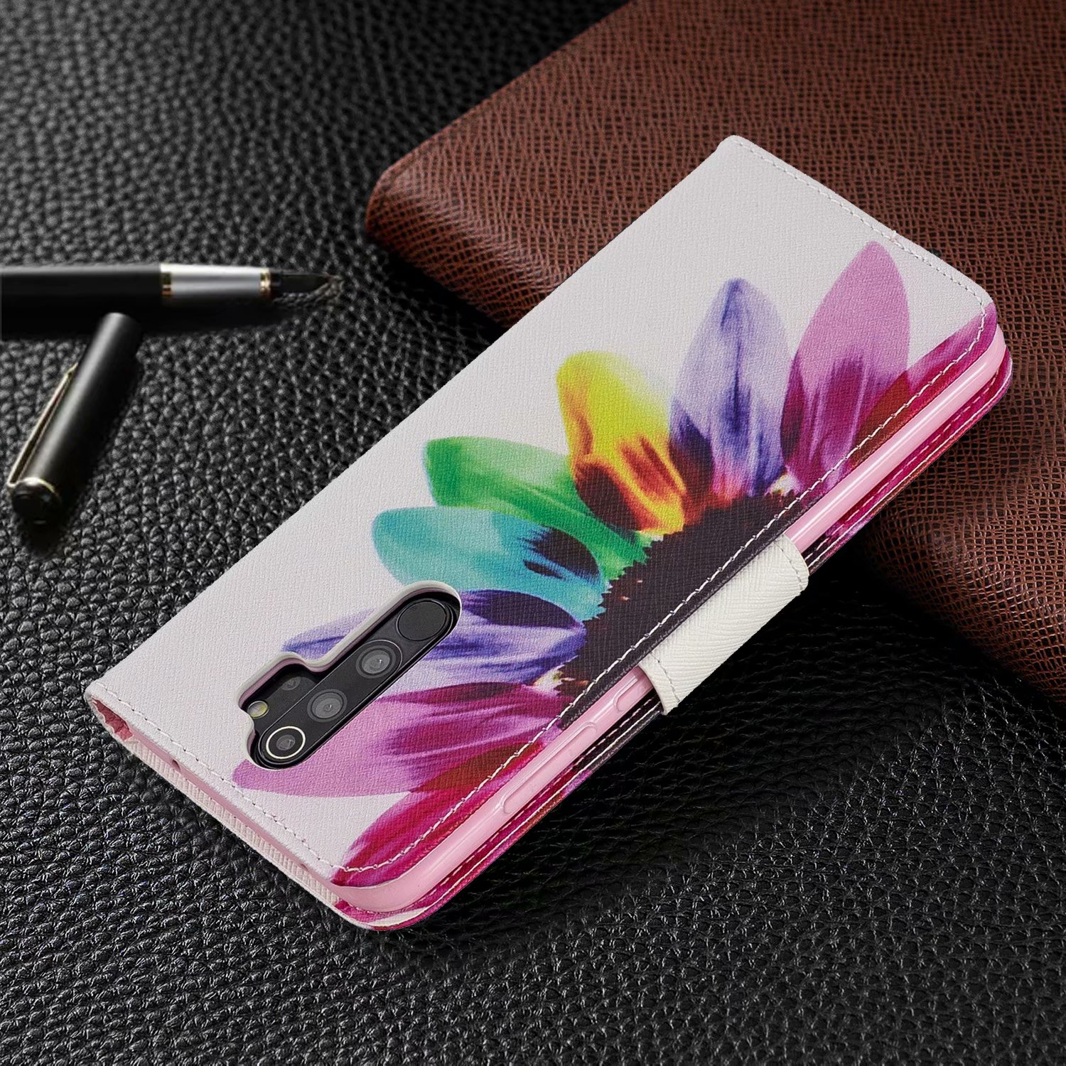 Xiaomi Redmi Note 8 Pro Case, Flip Wallet Phone Cover for Redmi Note 8 Pro - Sun Flower