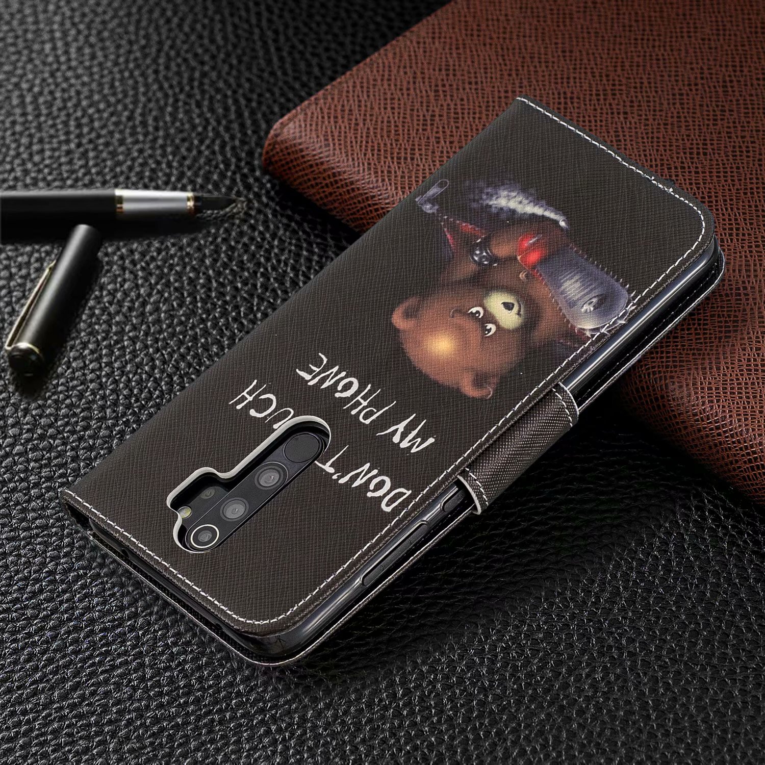 Xiaomi Redmi Note 8 Pro Case, Flip Wallet Phone Cover for Redmi Note 8 Pro - Don't touch my phone