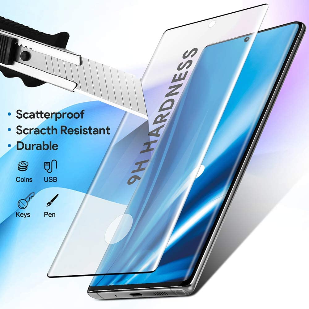 3D Curved Full Coverage Screen Protector Tempered Glass for Samsung Galaxy Note 10 Plus (6.8“)